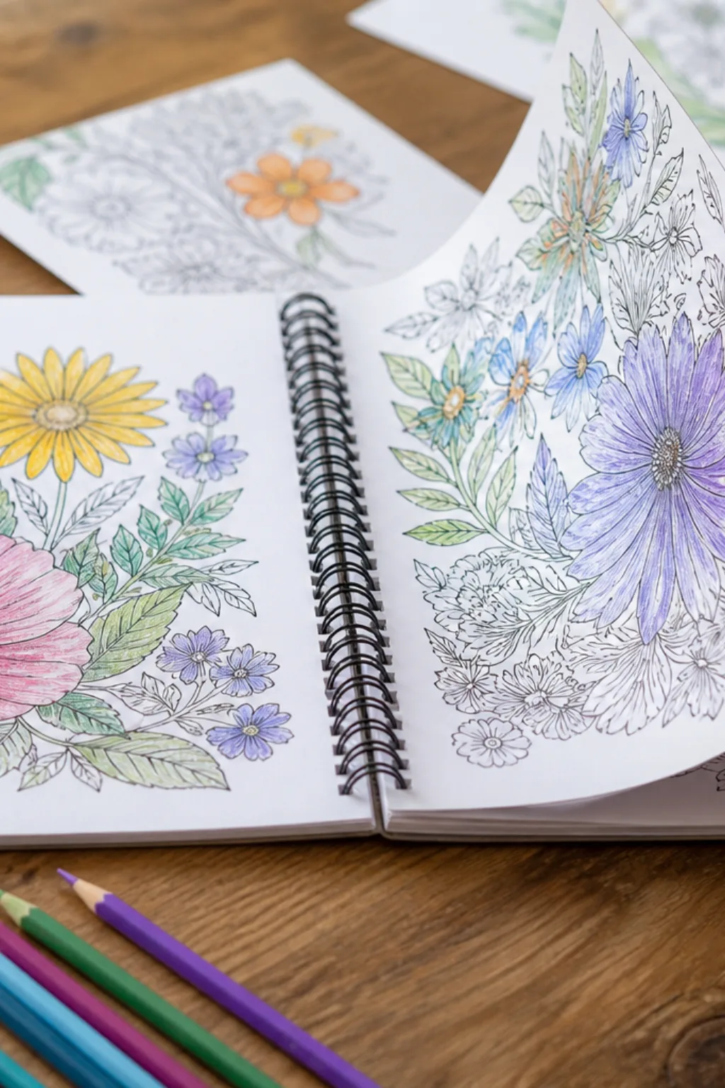 livro de desenhos de flores para colorir - 2