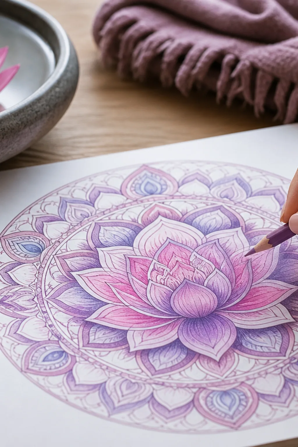desenhos de flor de lótus para colorir - 2