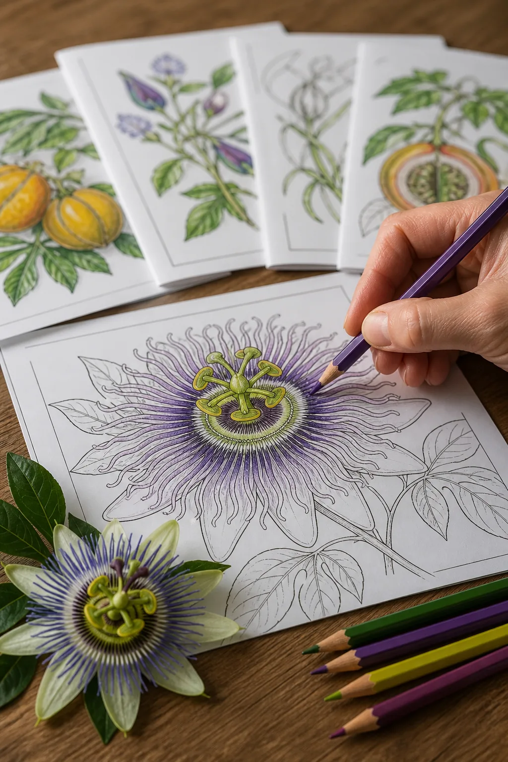 desenhos de flor de maracujá para colorir - 2