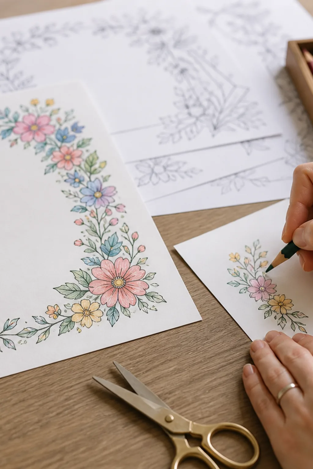 molduras de flores para colorir - 2