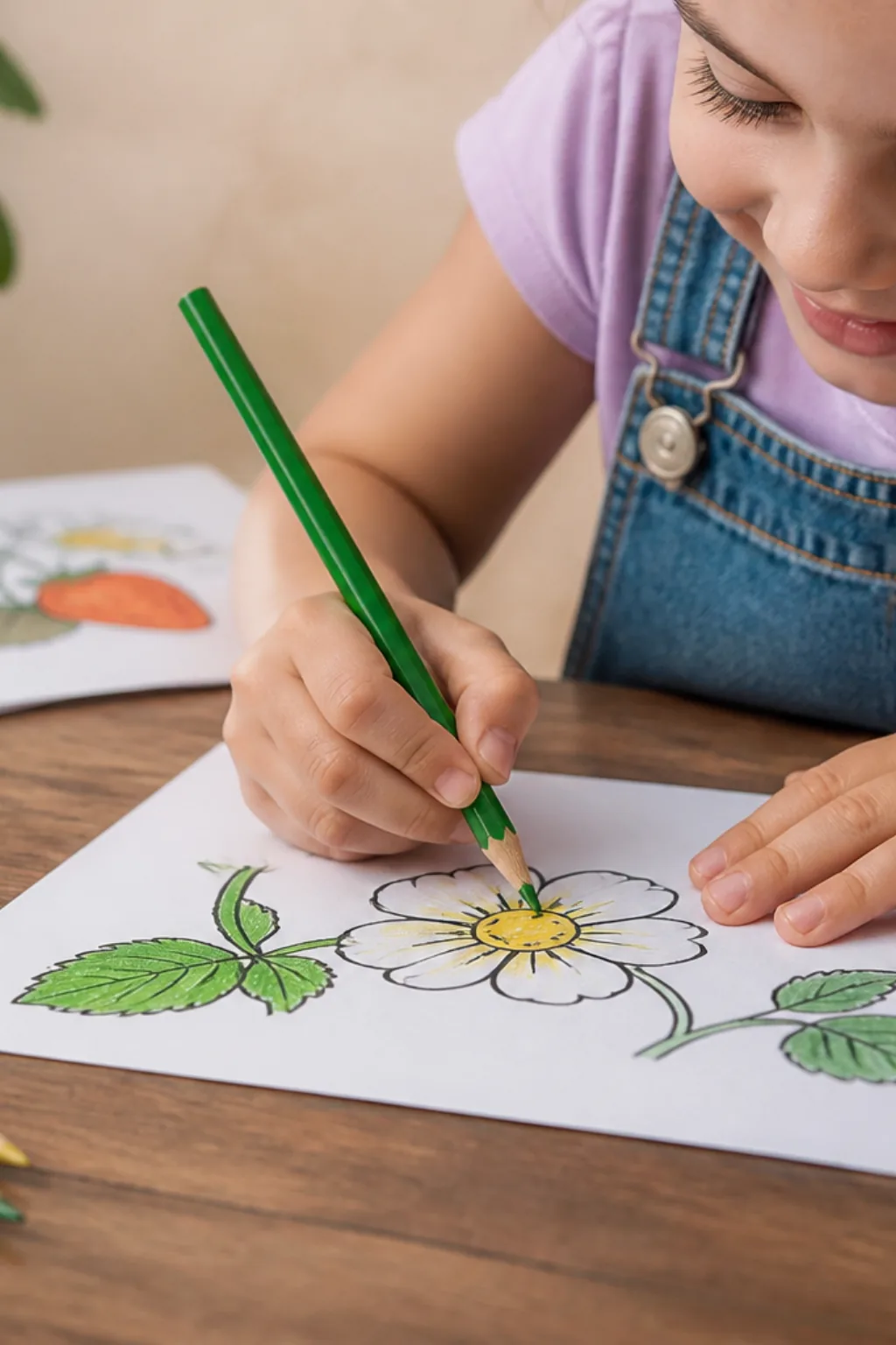 desenhos de flor de morango para colorir - 2