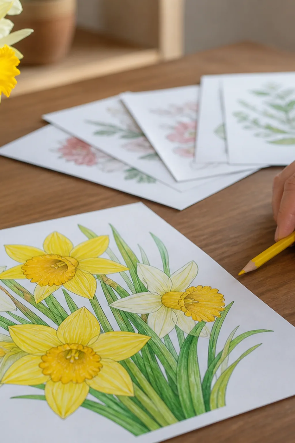 desenhos de narcisos para colorir - 2