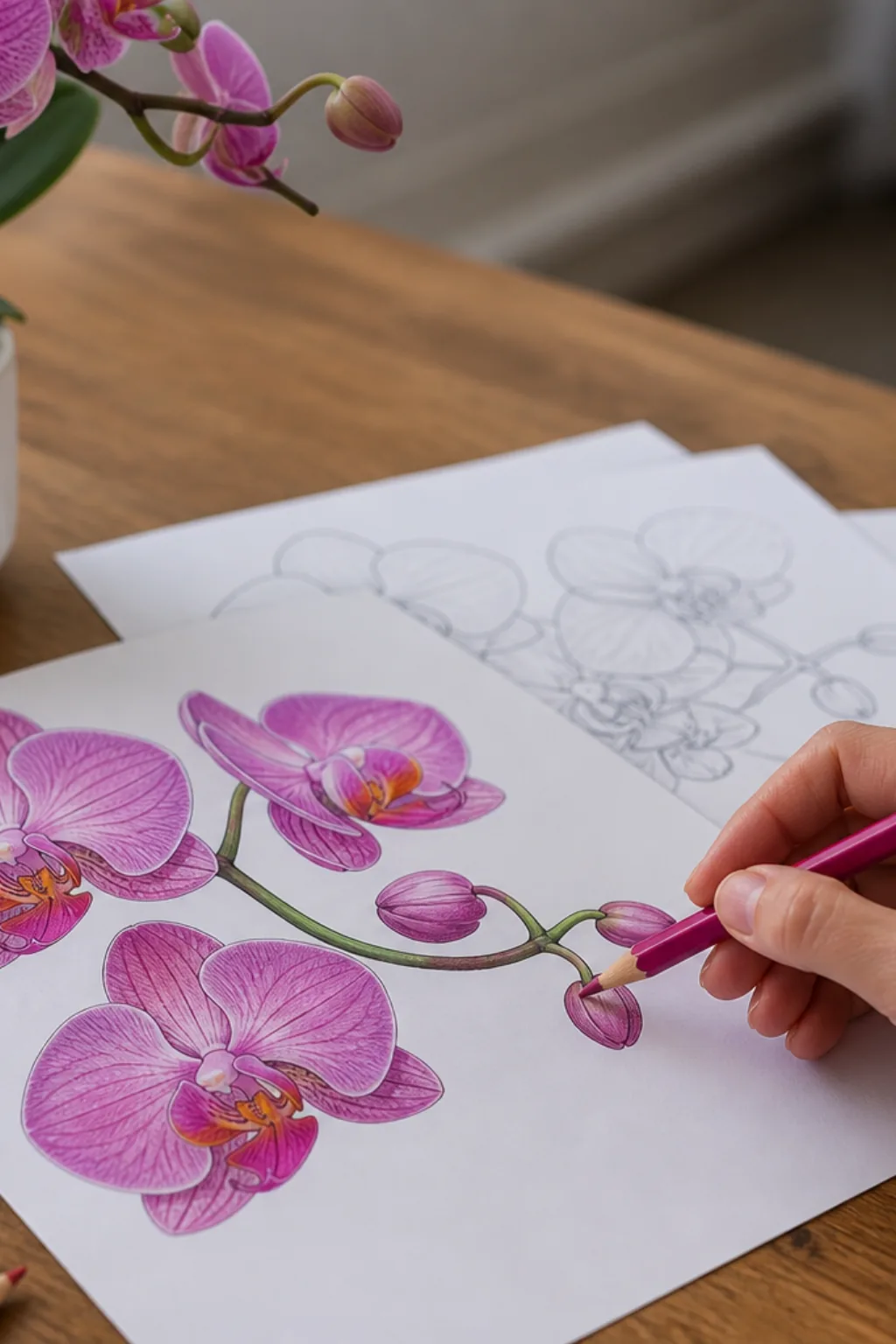 desenhos de orquídeas para colorir - 2