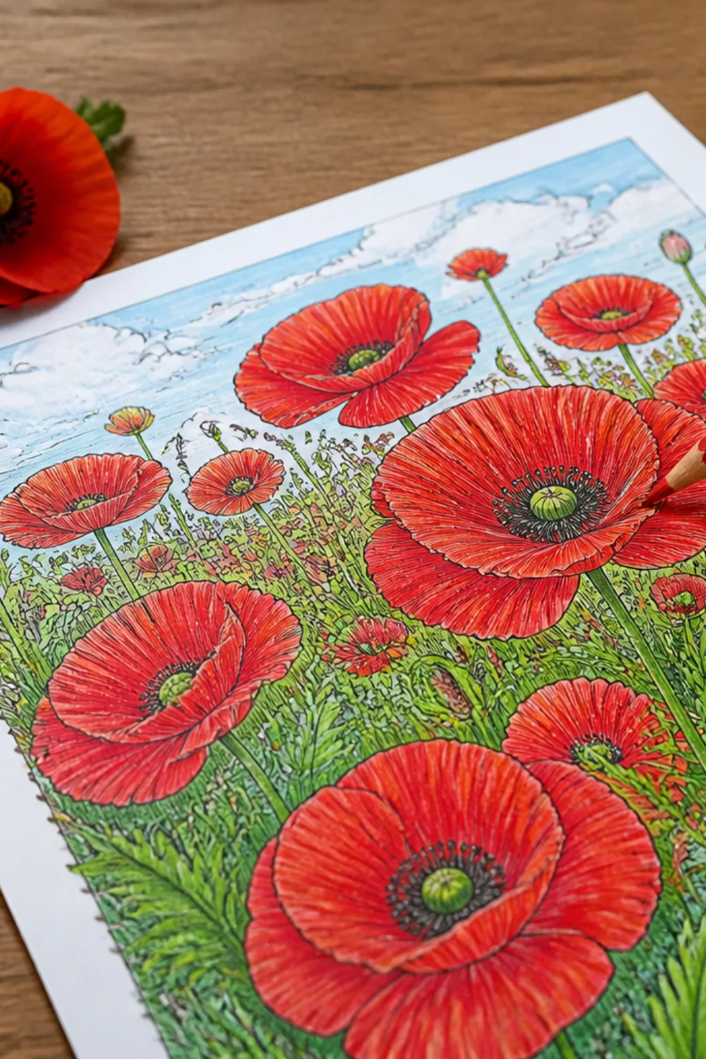 desenhos de papoulas para colorir - 2