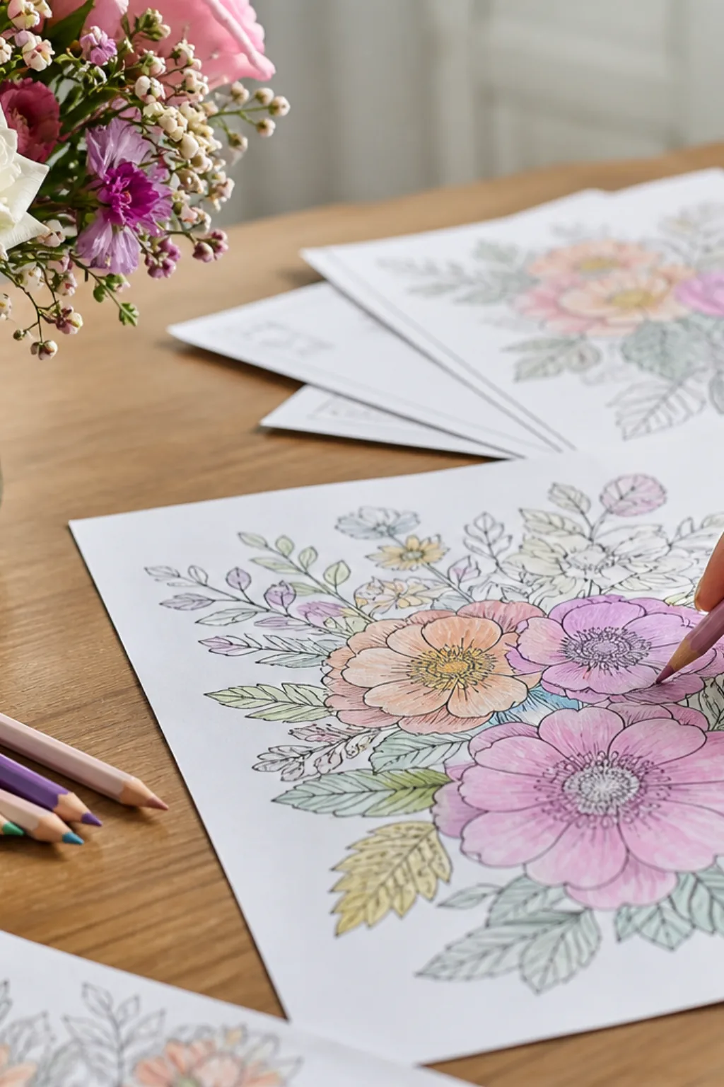 desenhos de ramos de flores para colorir - 2