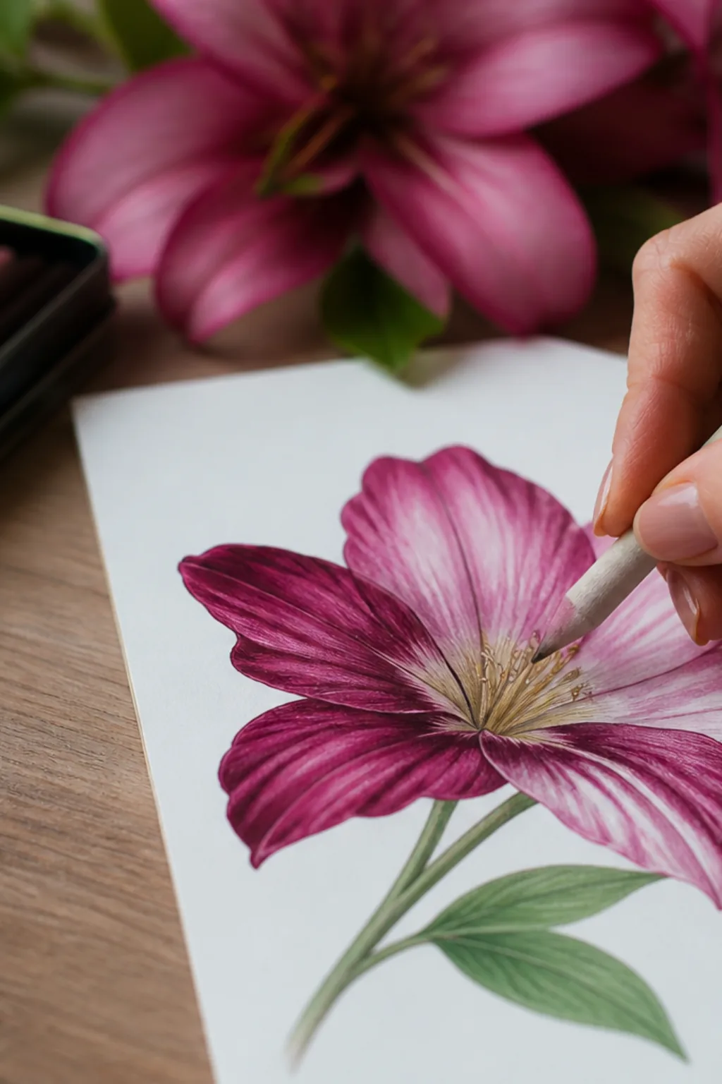 desenhos de flores realistas para colorir - 2