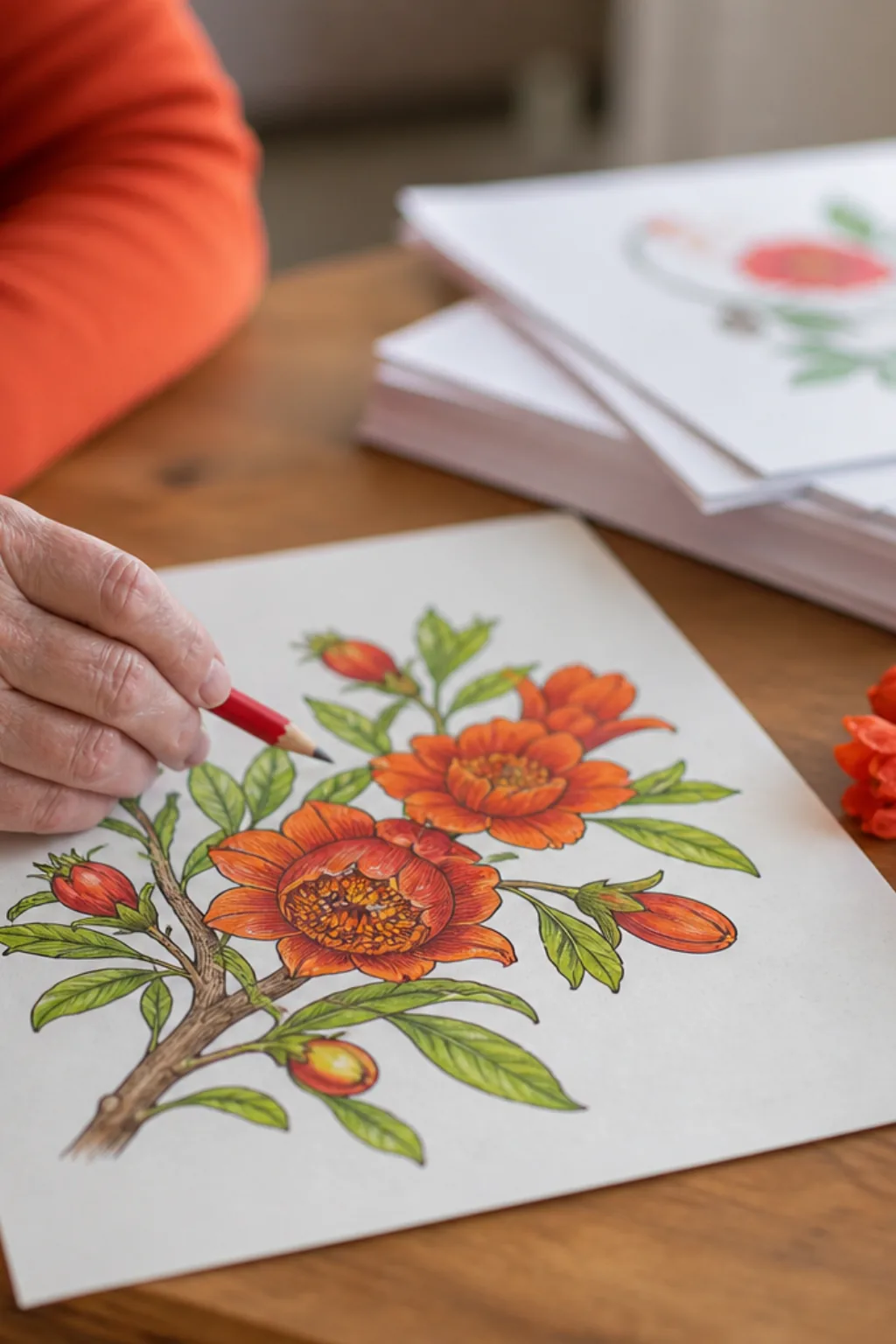 desenhos de flor de romã para colorir - 2