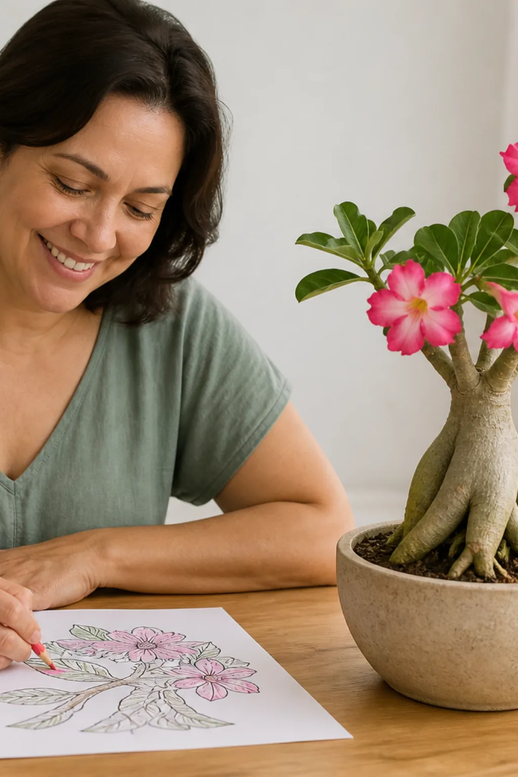 desenhos de rosas-do-deserto para colorir - 1