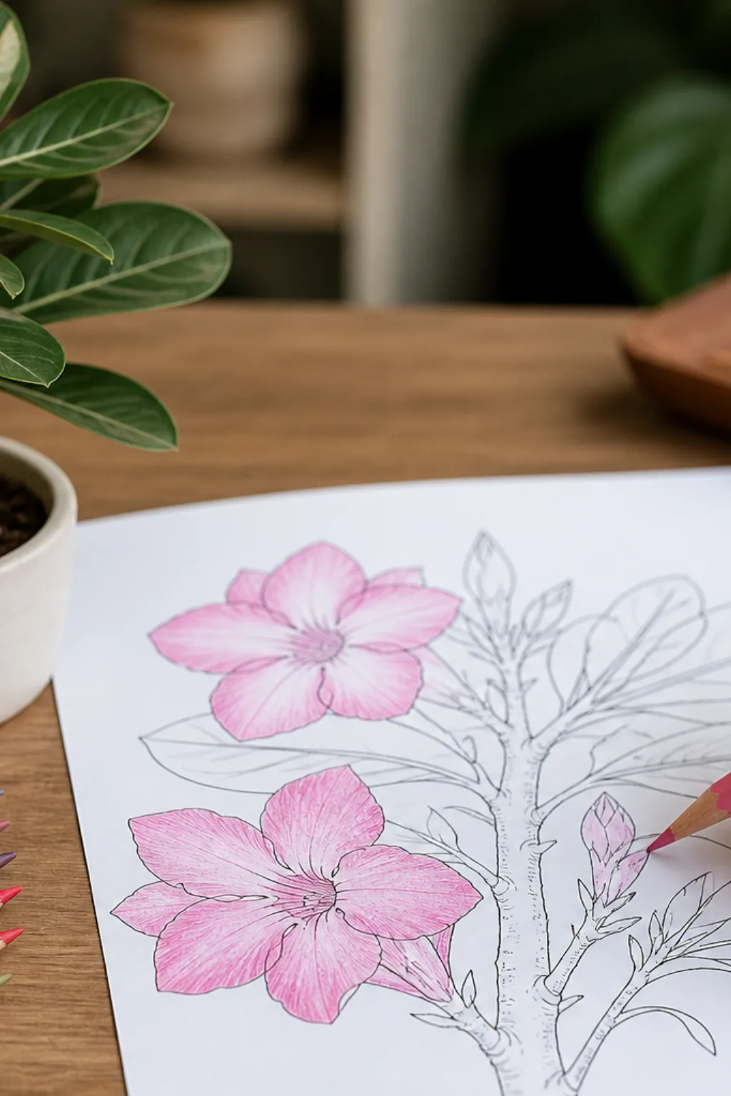 desenhos de rosas-do-deserto para colorir - 2