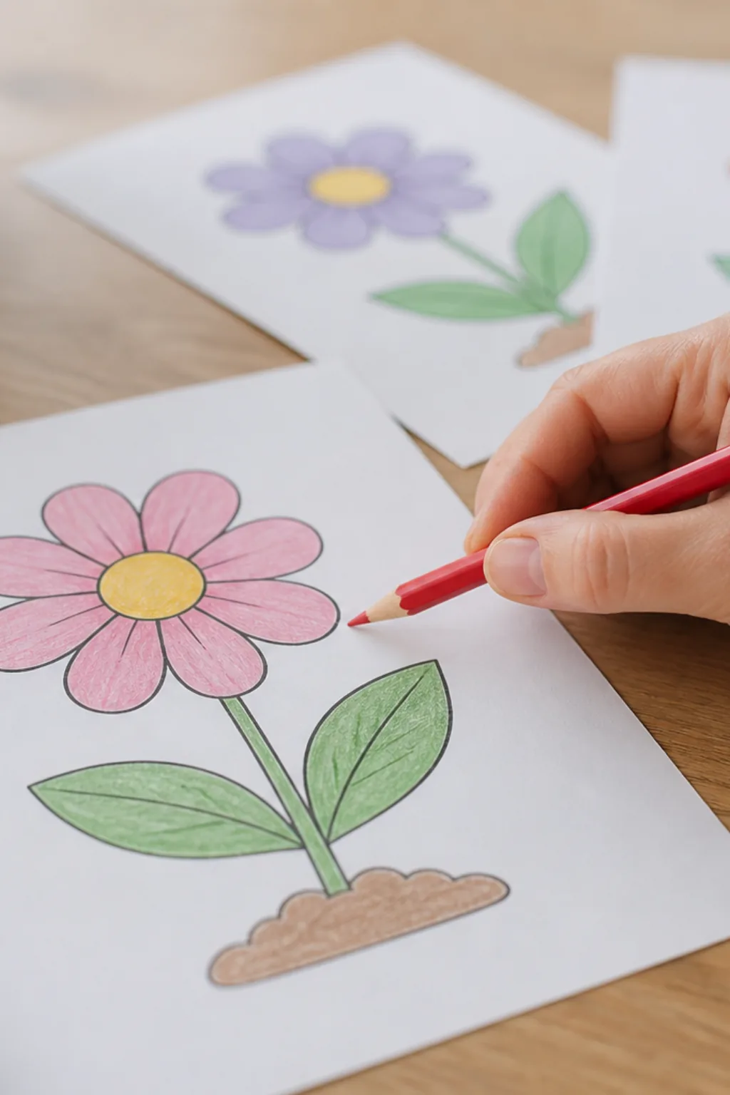 desenhos de flores simples para colorir - 2