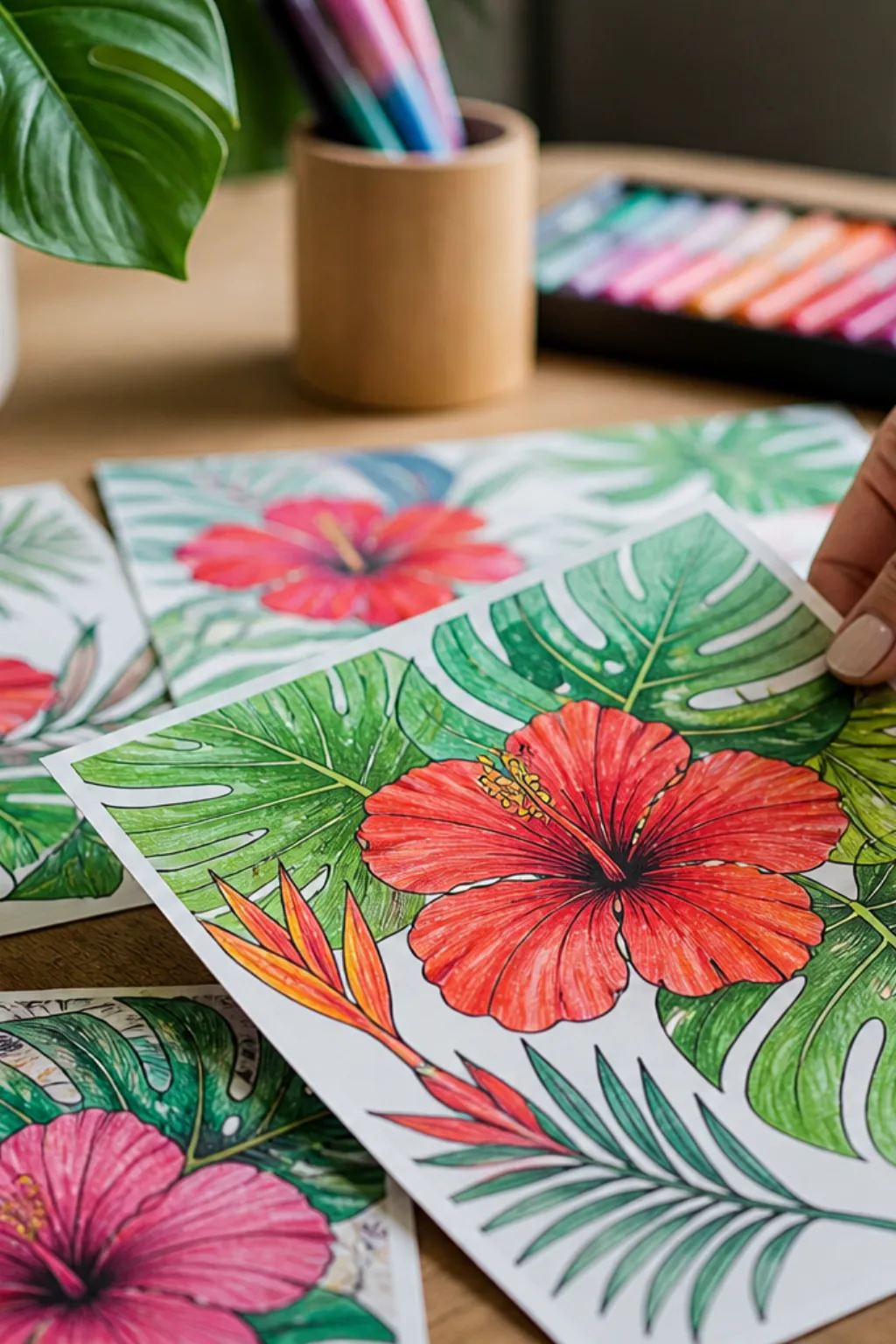 desenhos de flores tropicais para colorir - 2