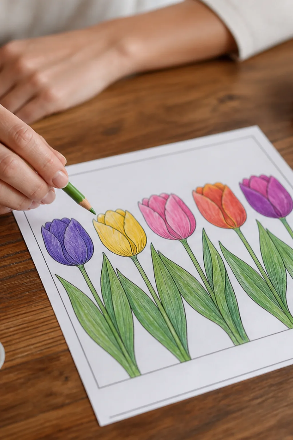 desenhos de tulipas para colorir - 2