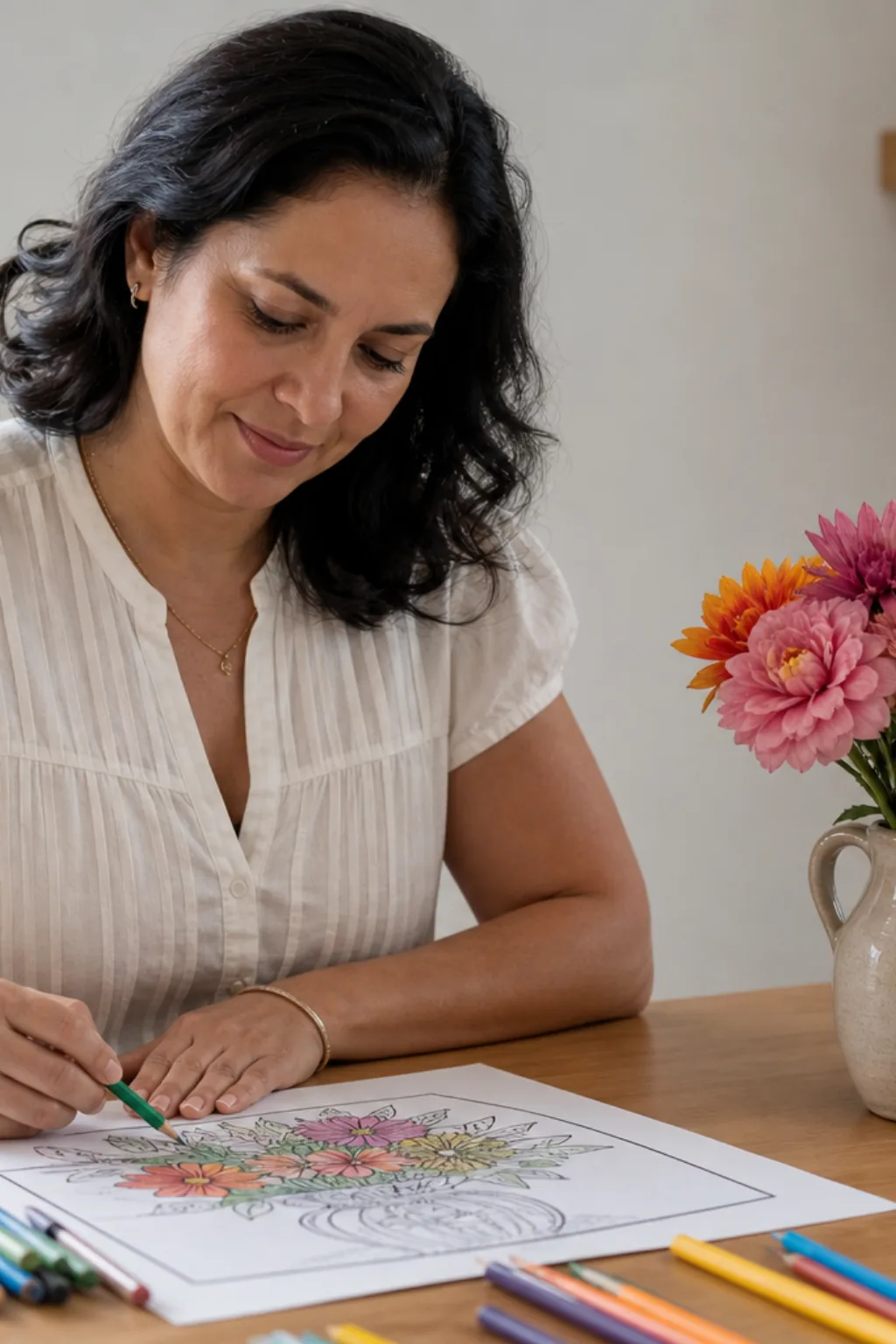 desenhos de vaso de flores para colorir - 1