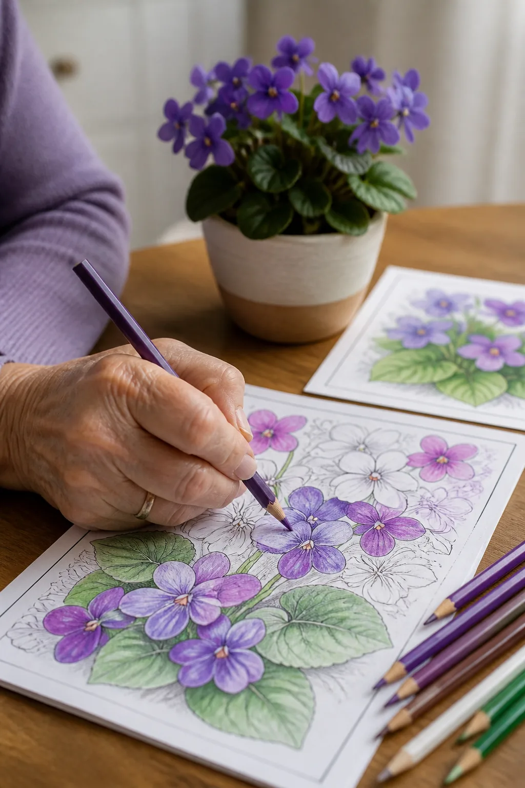 desenhos de flor violeta para colorir - 2