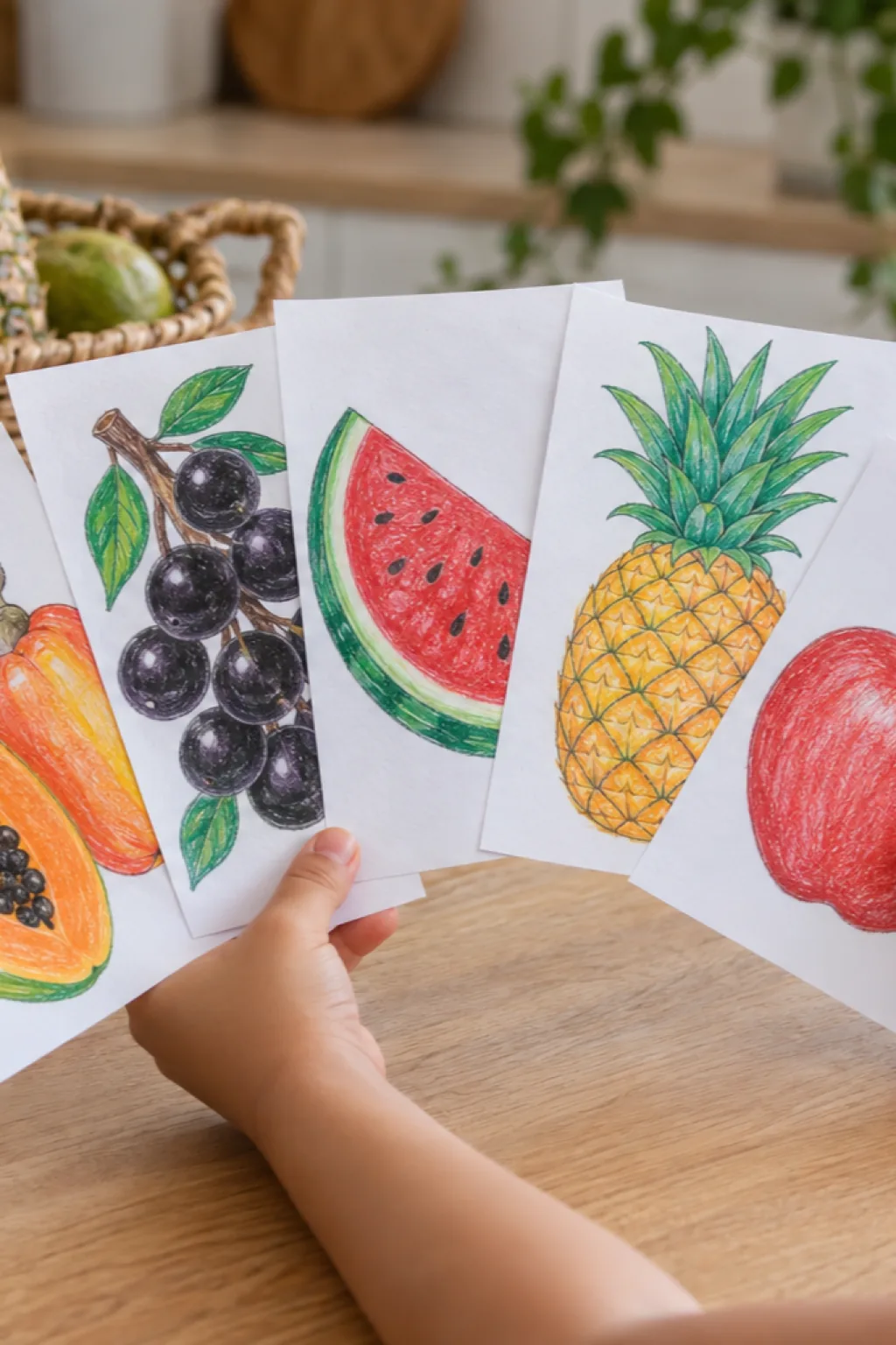 Desenhos de Frutas para Colorir - Depois