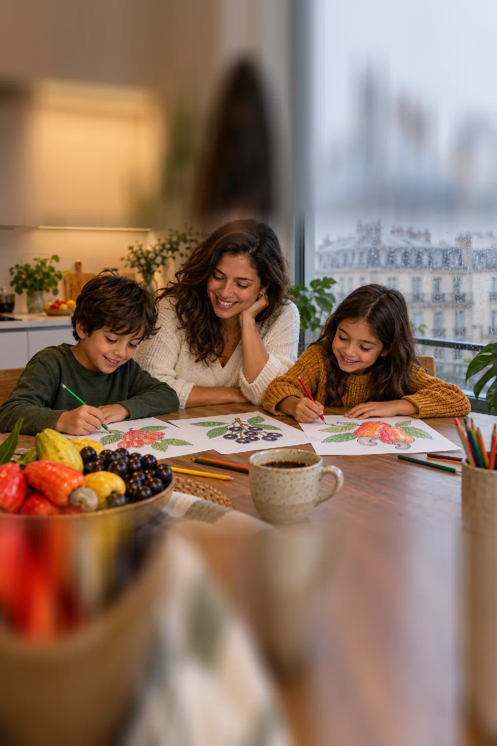 desenhos de frutas brasileiras para colorir — exemplo criado na Desenhos pra Colorir