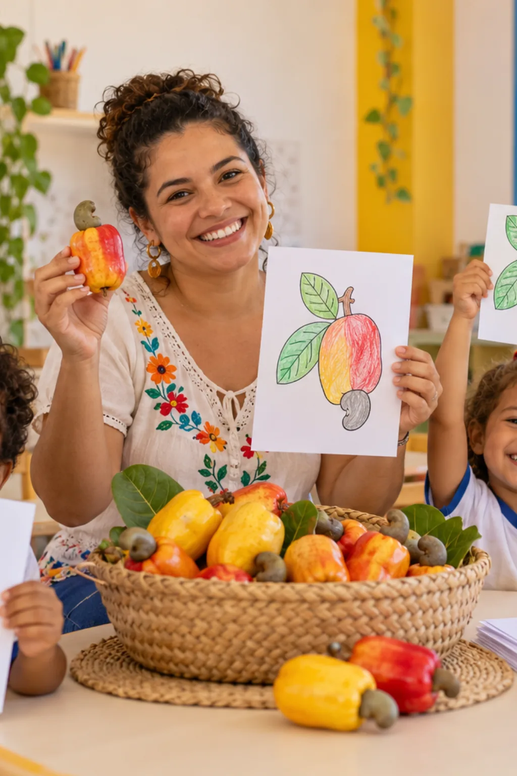desenhos de caju para colorir — exemplo criado na Desenhos pra Colorir