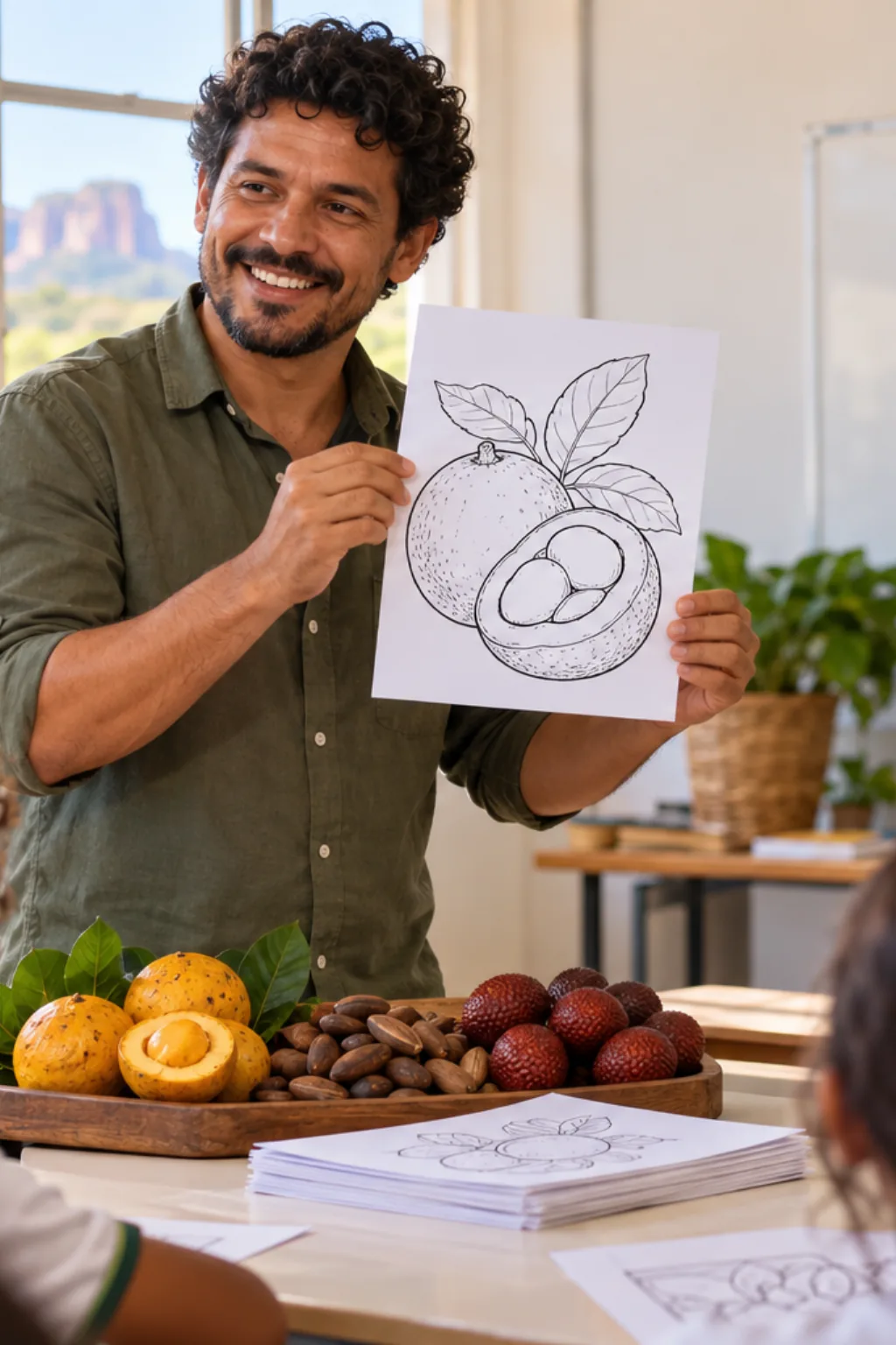 desenhos de frutas do Cerrado para colorir — exemplo criado na Desenhos pra Colorir