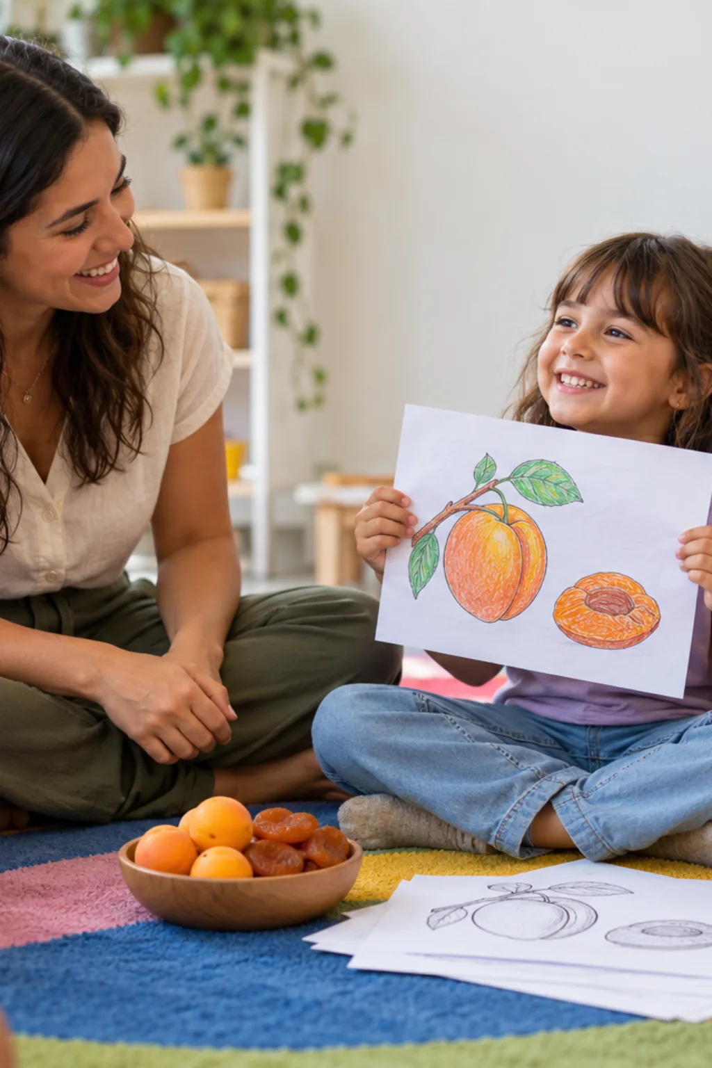 desenhos de damasco para colorir — exemplo criado na Desenhos pra Colorir
