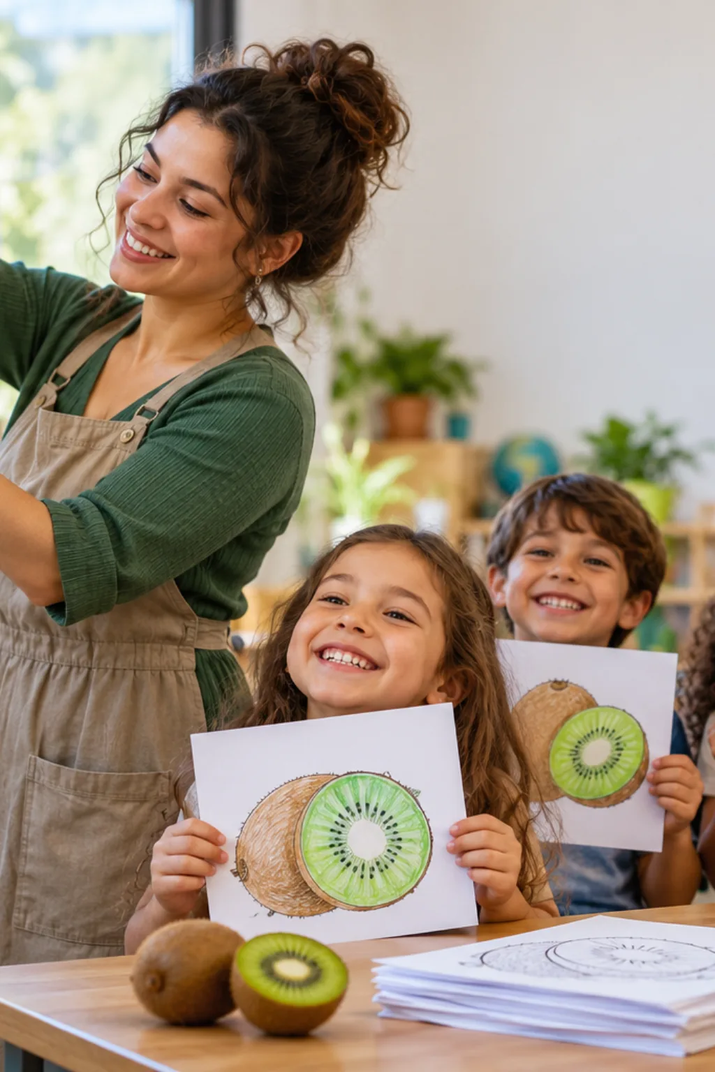 desenhos de kiwi para colorir — exemplo criado na Desenhos pra Colorir
