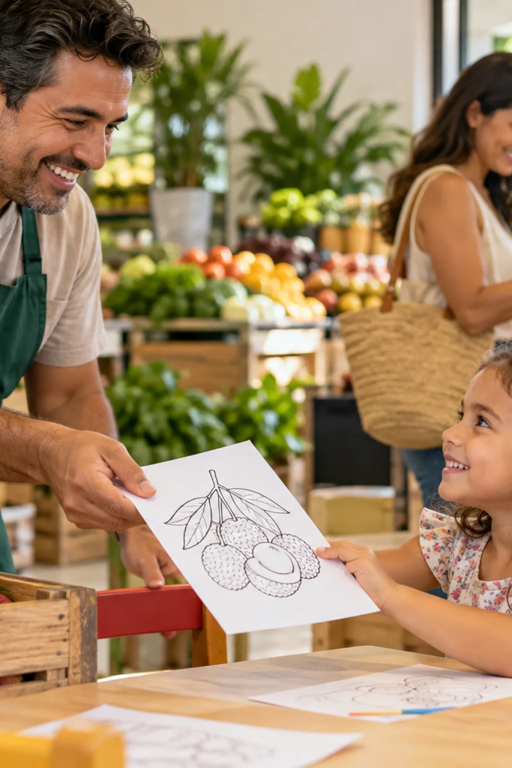 desenhos de lichia para colorir — exemplo criado na Desenhos pra Colorir