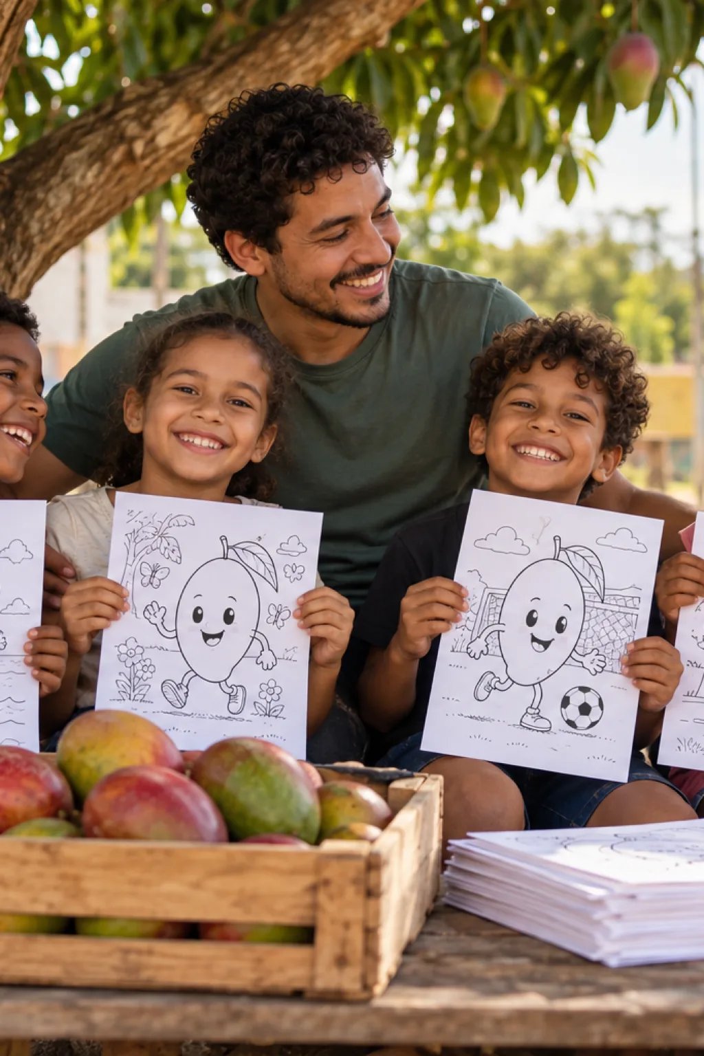 desenhos da fruta manga para colorir — exemplo criado na Desenhos pra Colorir