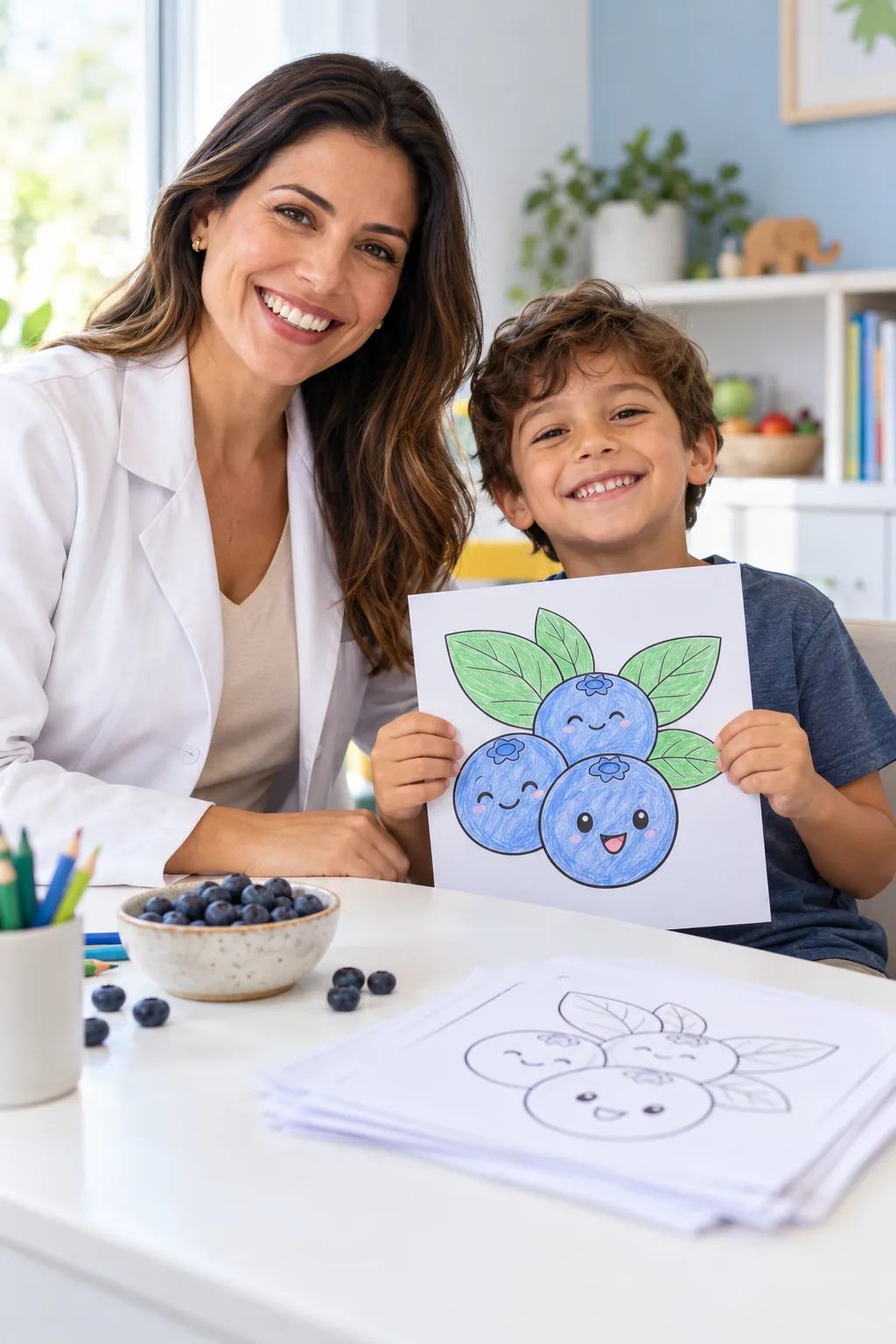 desenho de mirtilo para colorir — exemplo criado na Desenhos pra Colorir