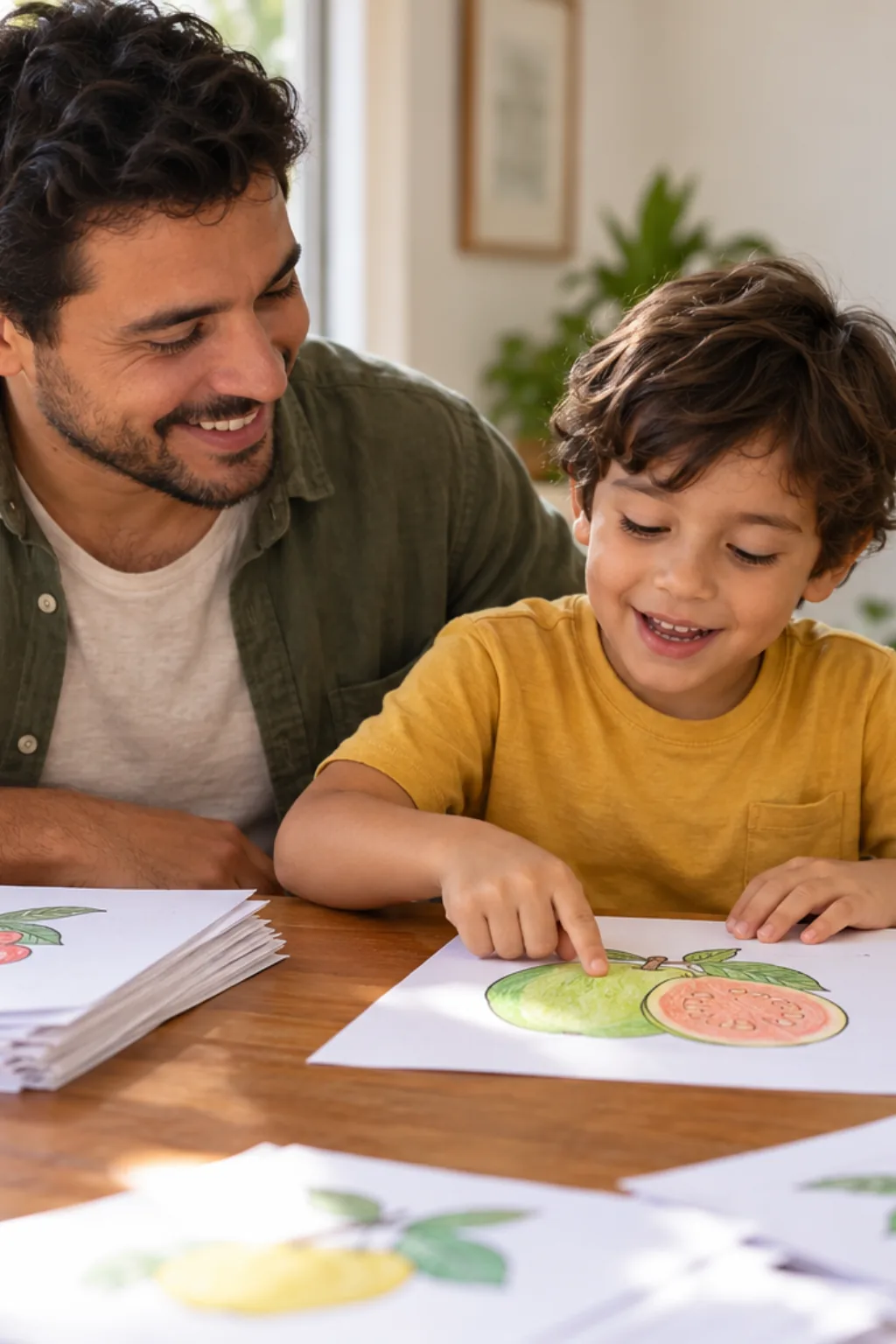 desenhos de frutas com nomes para colorir — exemplo criado na Desenhos pra Colorir