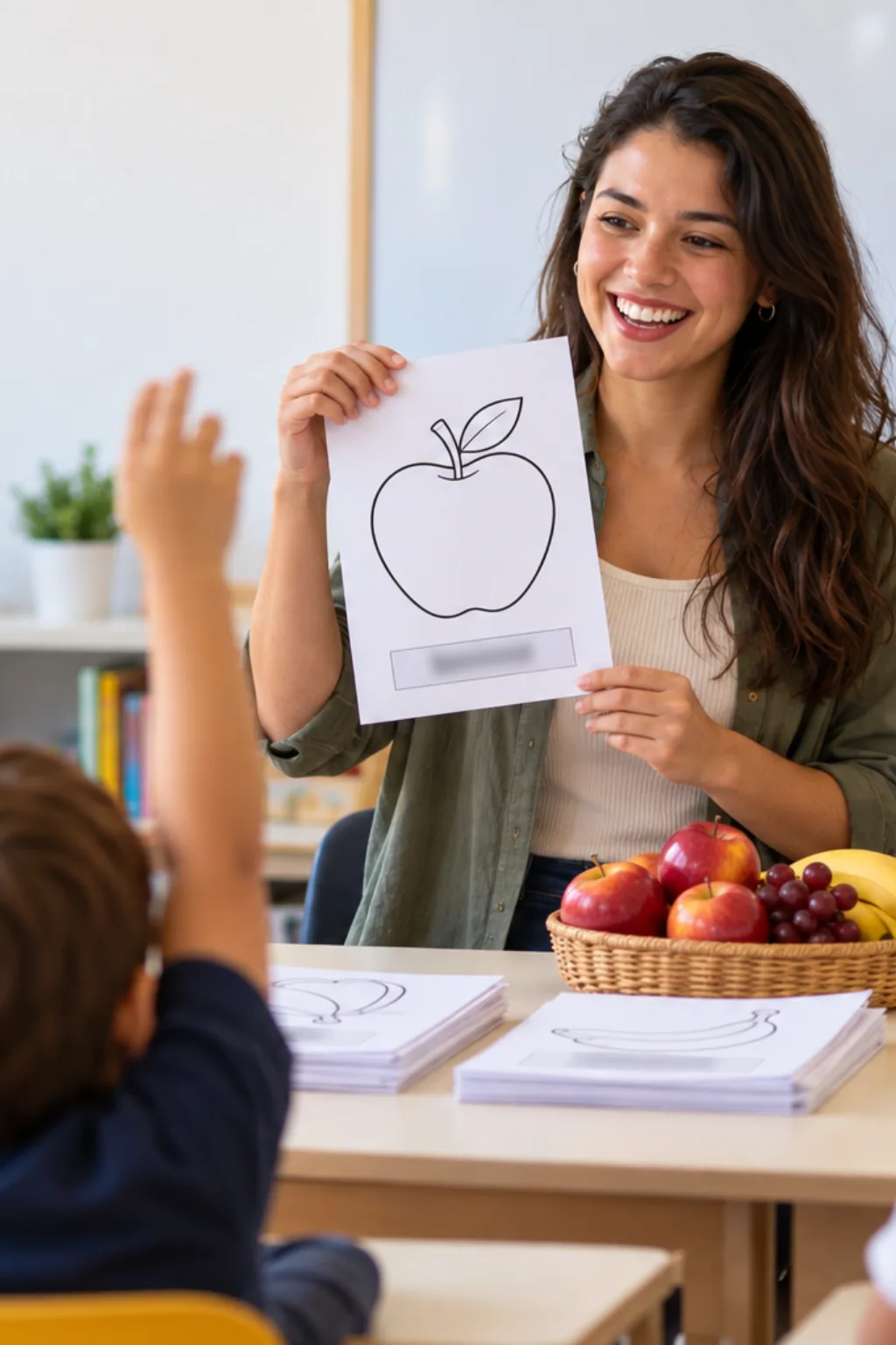 desenhos de frutas com nomes em inglês para colorir — exemplo criado na Desenhos pra Colorir