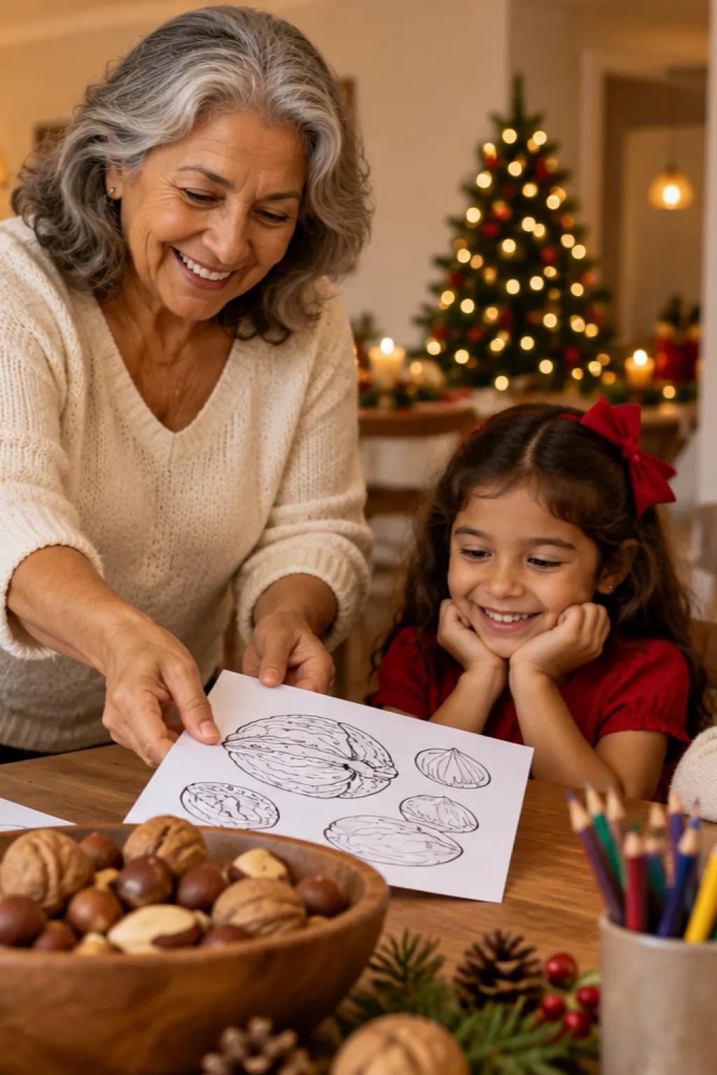 desenhos de nozes para colorir — exemplo criado na Desenhos pra Colorir