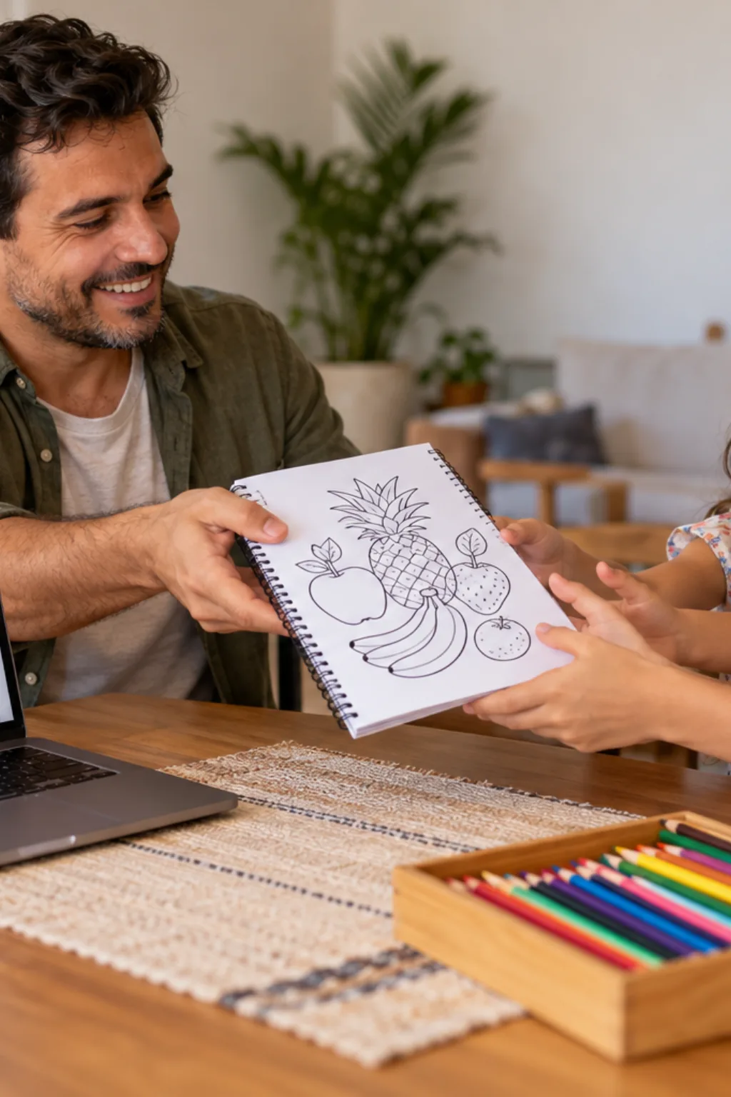 desenhos de frutas para colorir em PDF — exemplo criado na Desenhos pra Colorir