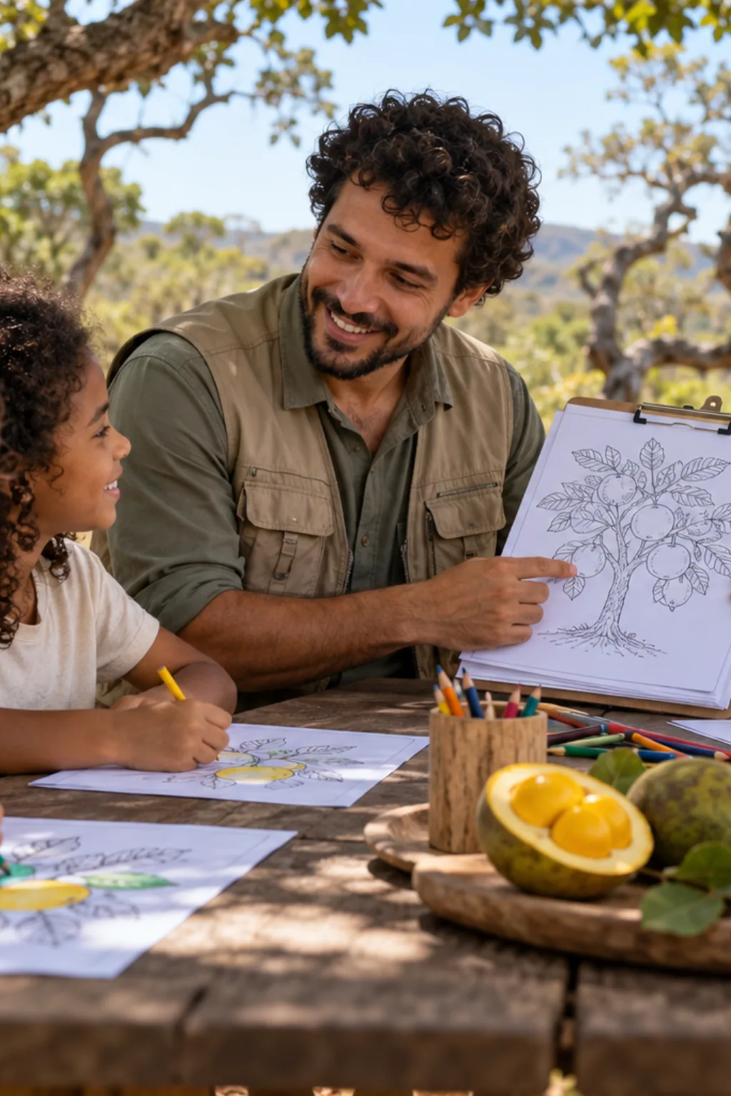 desenho de pequi para colorir — exemplo criado na Desenhos pra Colorir
