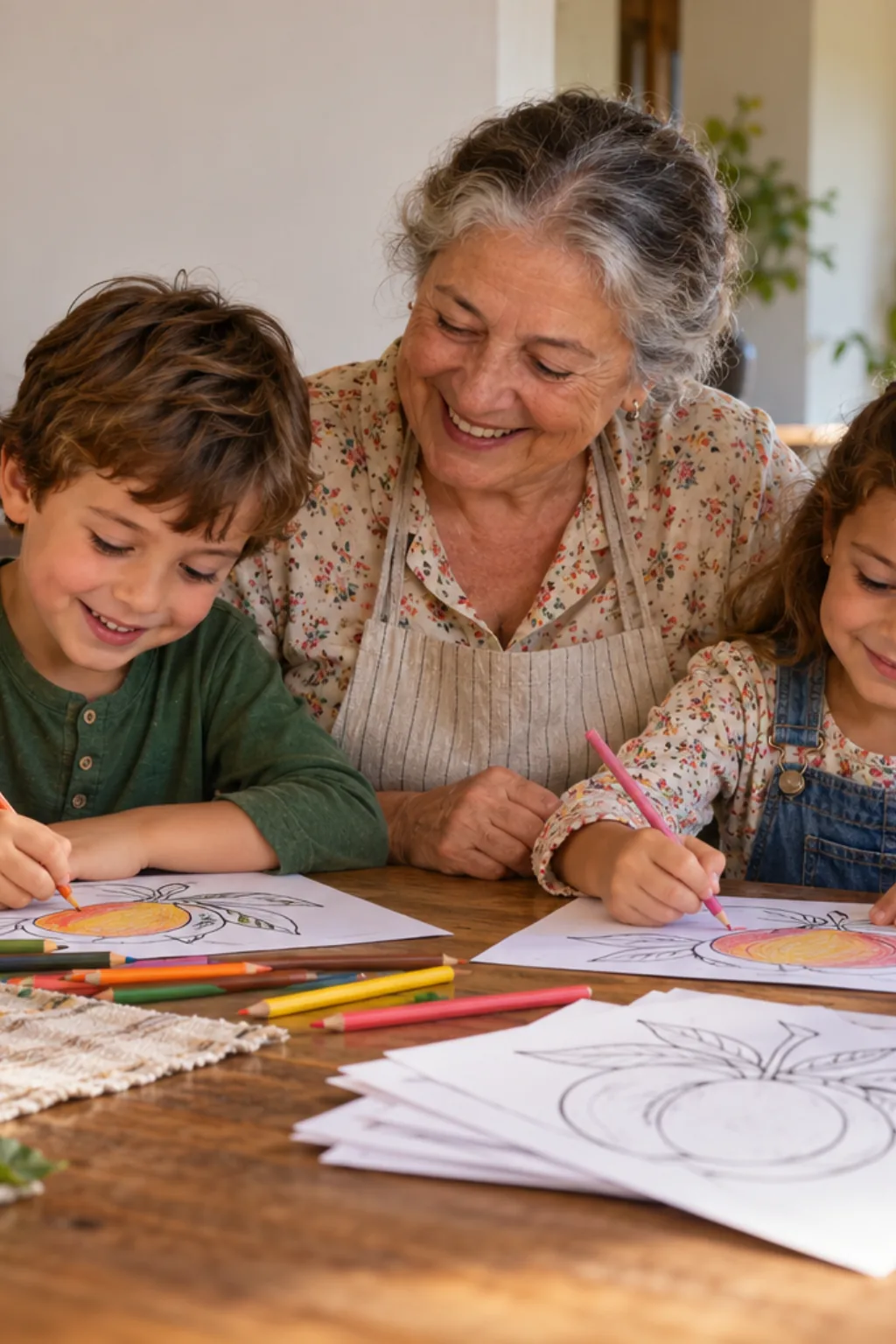 desenho de pêssego para colorir — exemplo criado na Desenhos pra Colorir