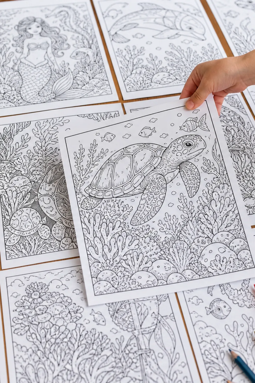 Desenhos de Fundo do Mar para Colorir - Depois