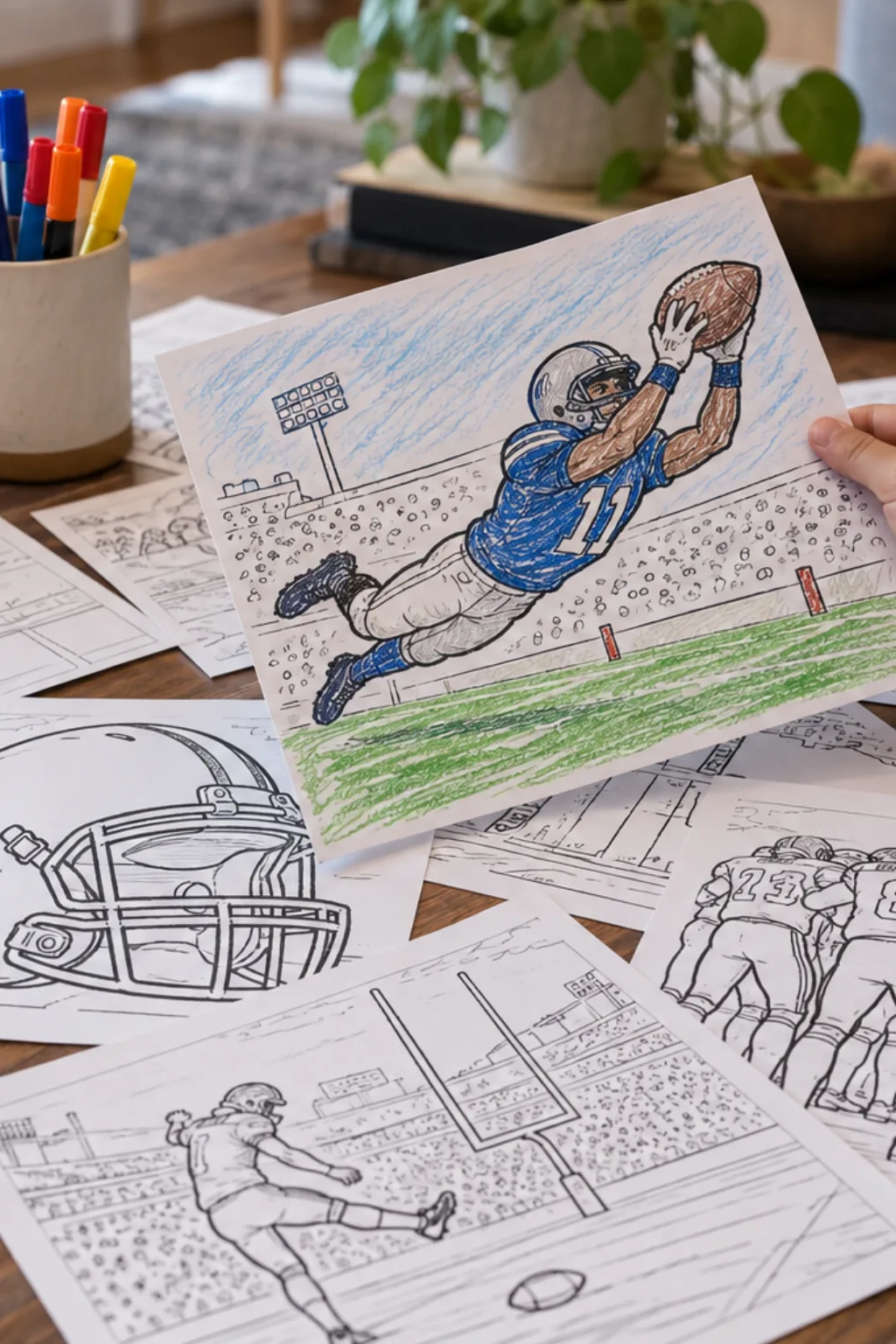 Desenhos de Futebol Americano para Colorir - Depois