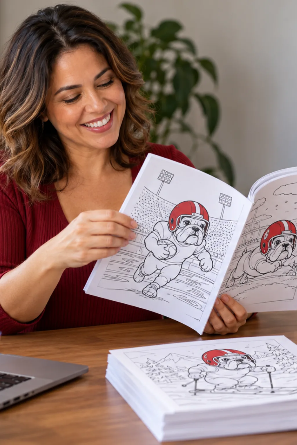 desenhos de futebol americano do Georgia Bulldogs para colorir — exemplo criado na Desenhos pra Colorir