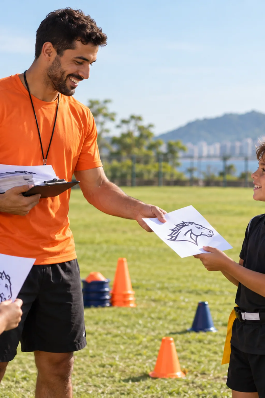 desenhos do logo do Denver Broncos para colorir — exemplo criado na Desenhos pra Colorir