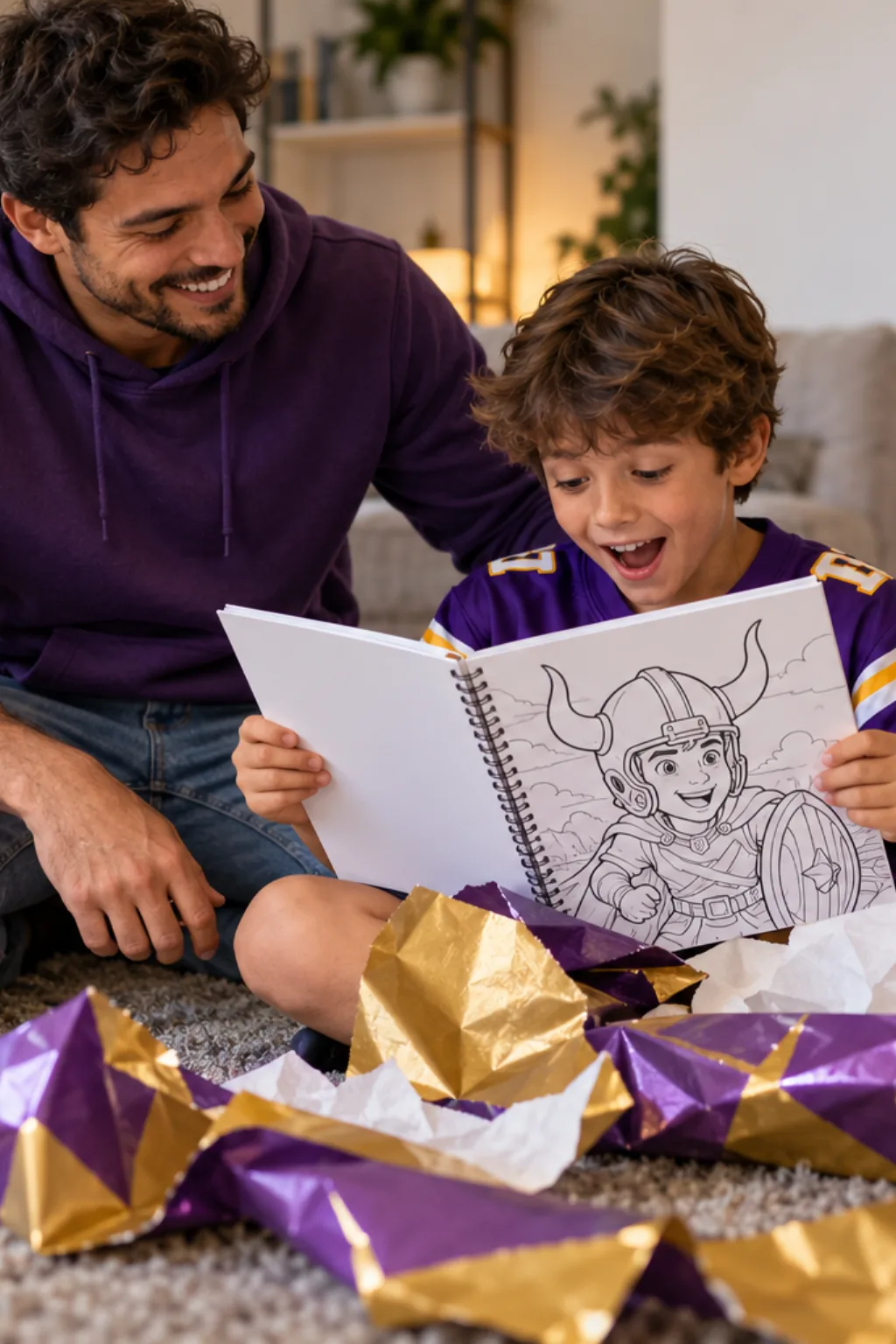 desenhos do Minnesota Vikings para colorir — exemplo criado na Desenhos pra Colorir