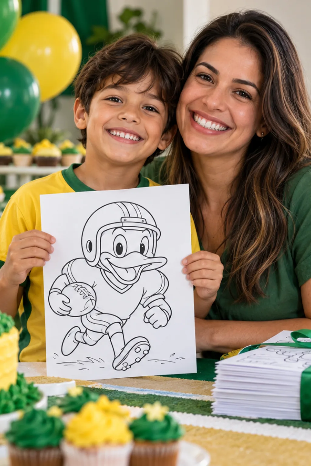desenhos do Oregon Ducks para colorir — exemplo criado na Desenhos pra Colorir