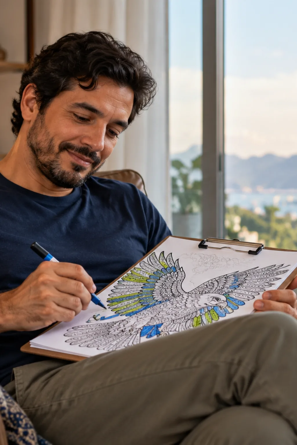 desenhos do Seattle Seahawks para colorir — exemplo criado na Desenhos pra Colorir