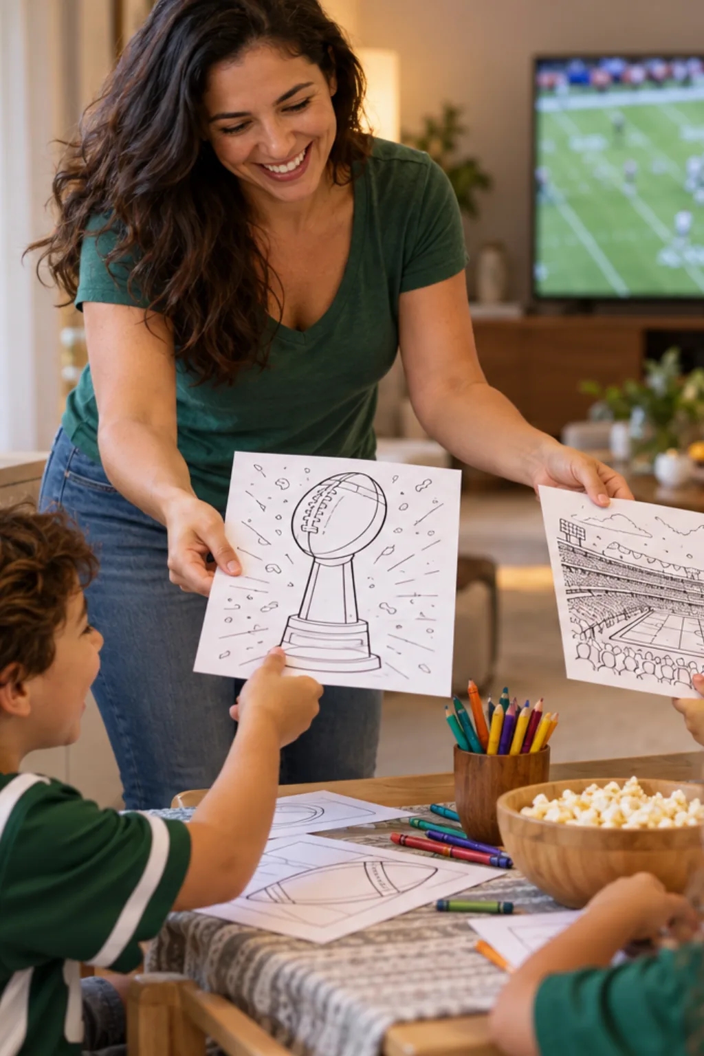 desenhos do Super Bowl para colorir — exemplo criado na Desenhos pra Colorir