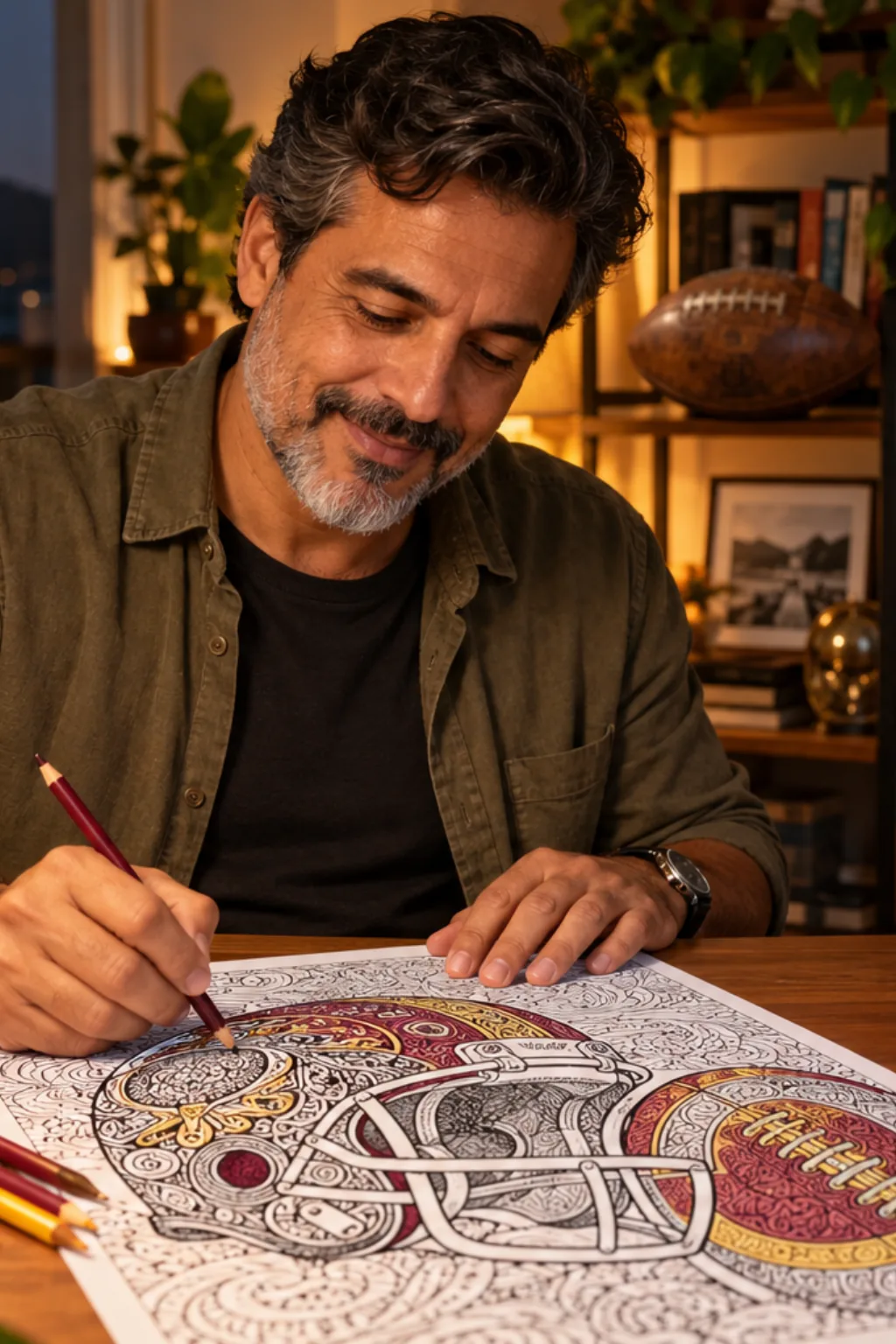 desenhos do Washington Redskins para colorir — exemplo criado na Desenhos pra Colorir