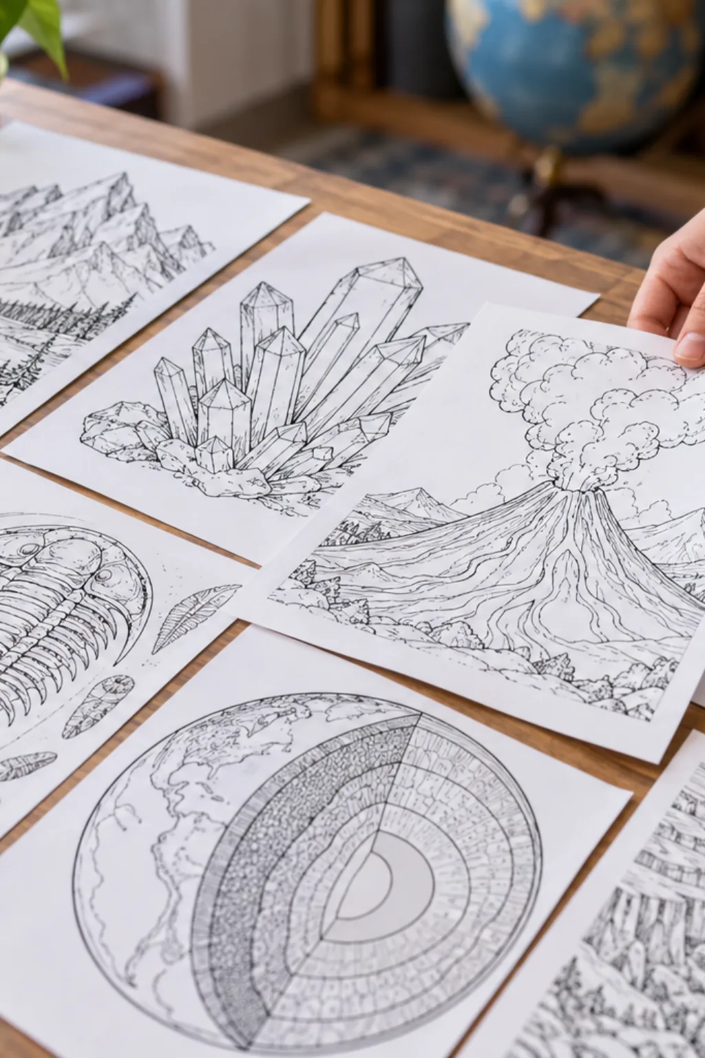 Desenhos de Geologia para Colorir - Depois