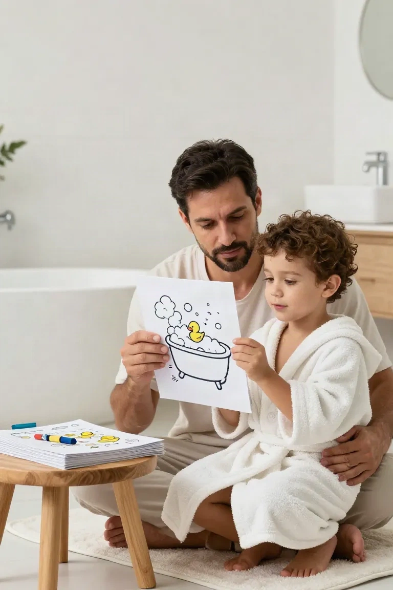 desenhos de banho para colorir — exemplo criado na Desenhos pra Colorir