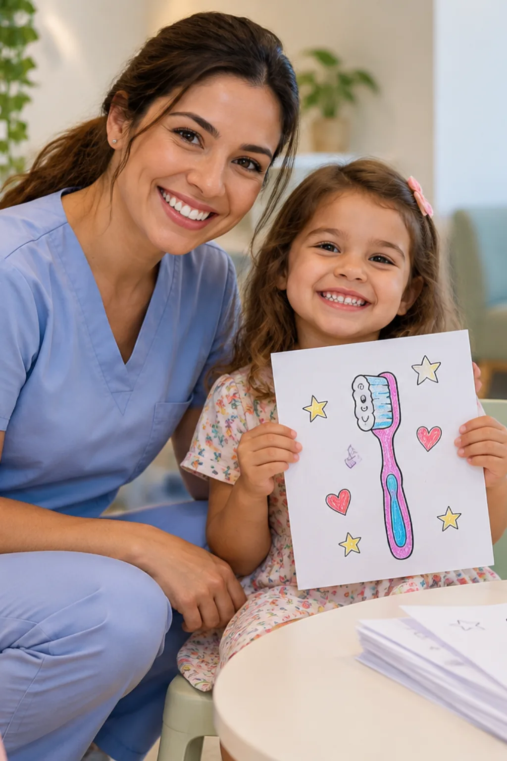 desenhos de escova de dentes para colorir — exemplo criado na Desenhos pra Colorir