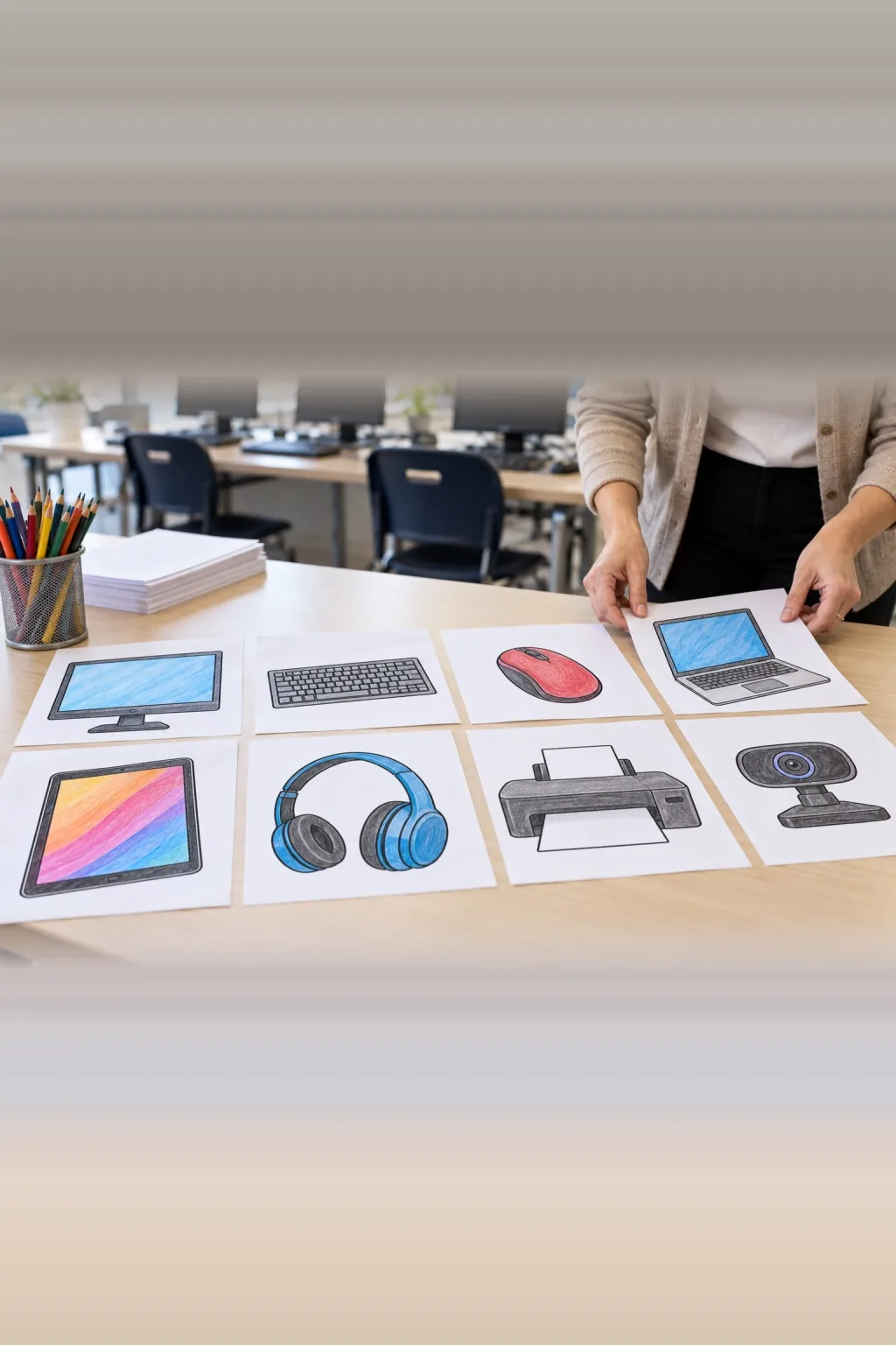 Desenhos de Informática para Colorir - Depois