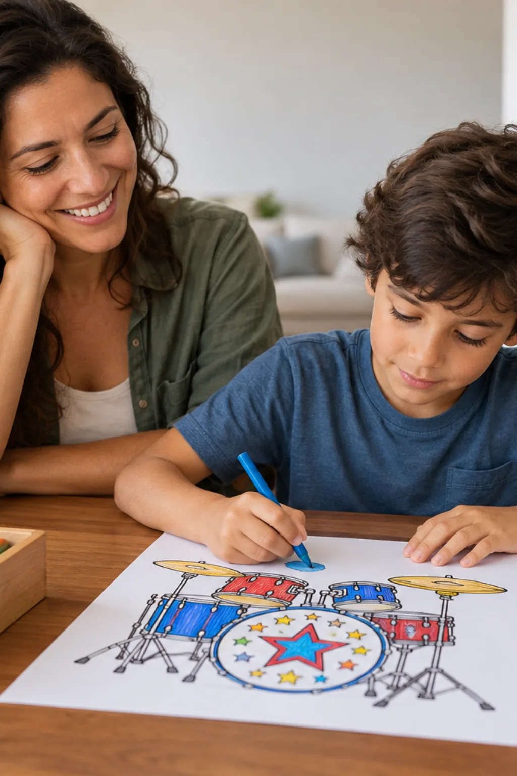 desenhos de bateria para colorir — exemplo criado na Desenhos pra Colorir