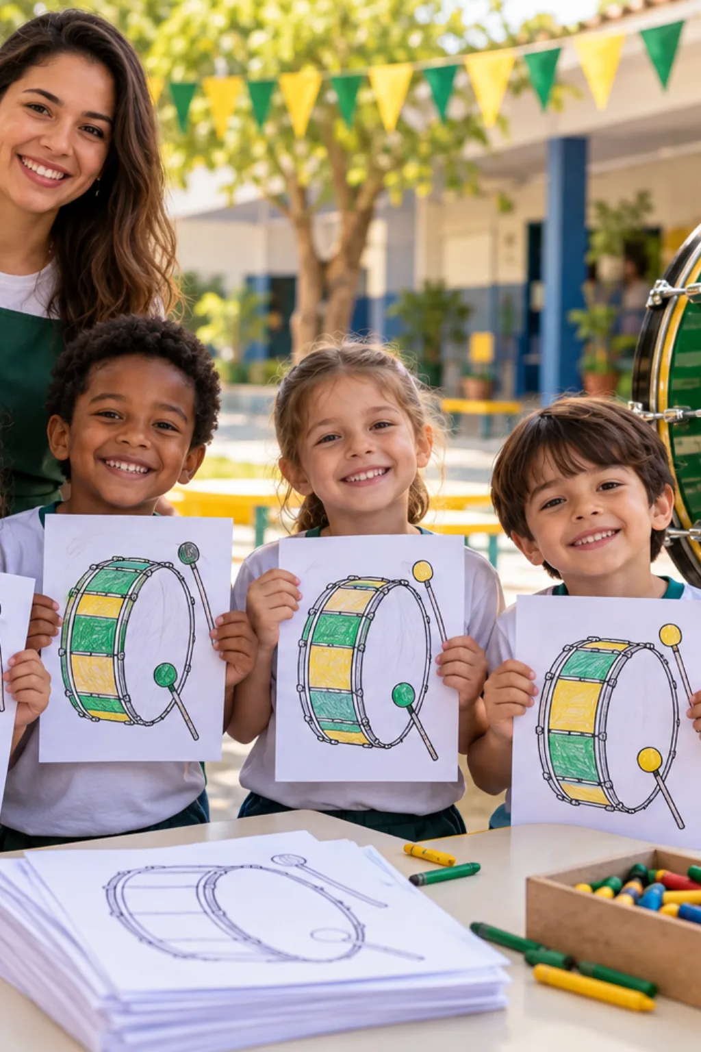 desenhos de bumbo para colorir — exemplo criado na Desenhos pra Colorir