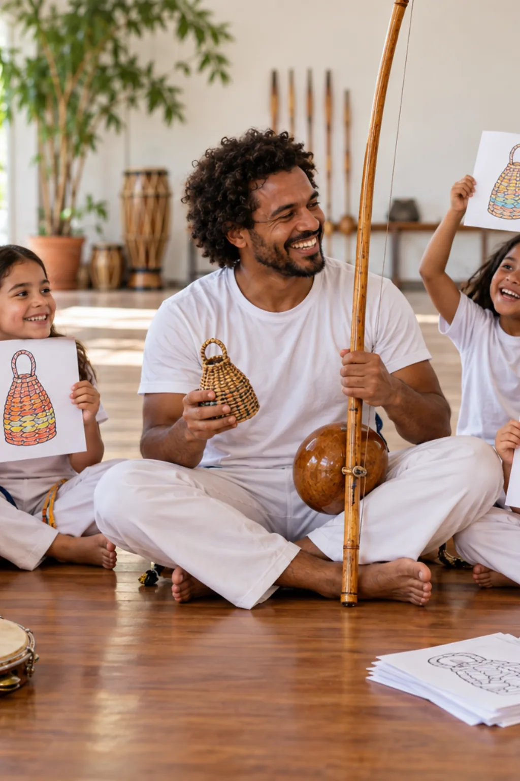 desenhos de caxixi para colorir — exemplo criado na Desenhos pra Colorir