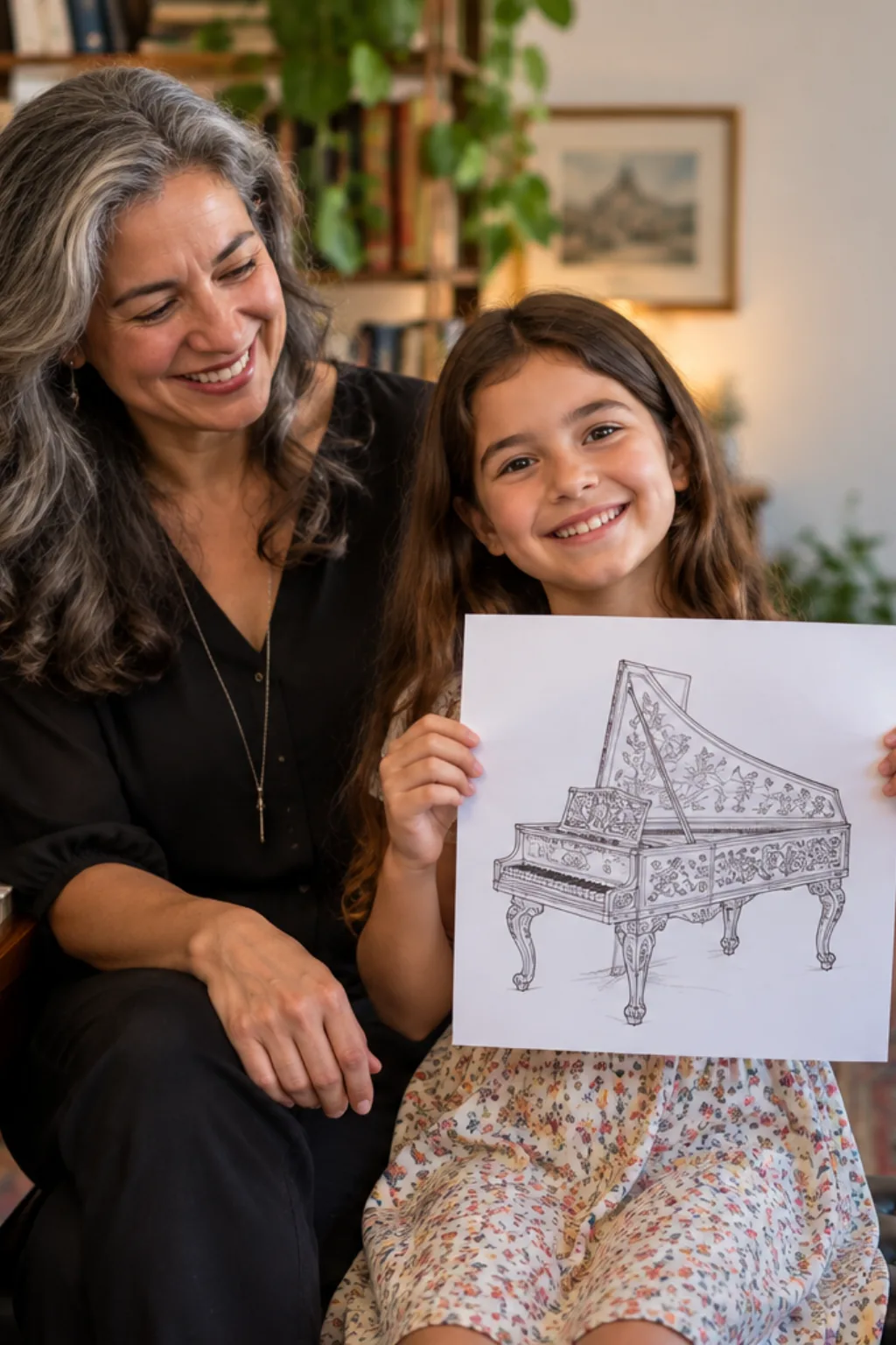 desenhos de cravo musical para colorir — exemplo criado na Desenhos pra Colorir